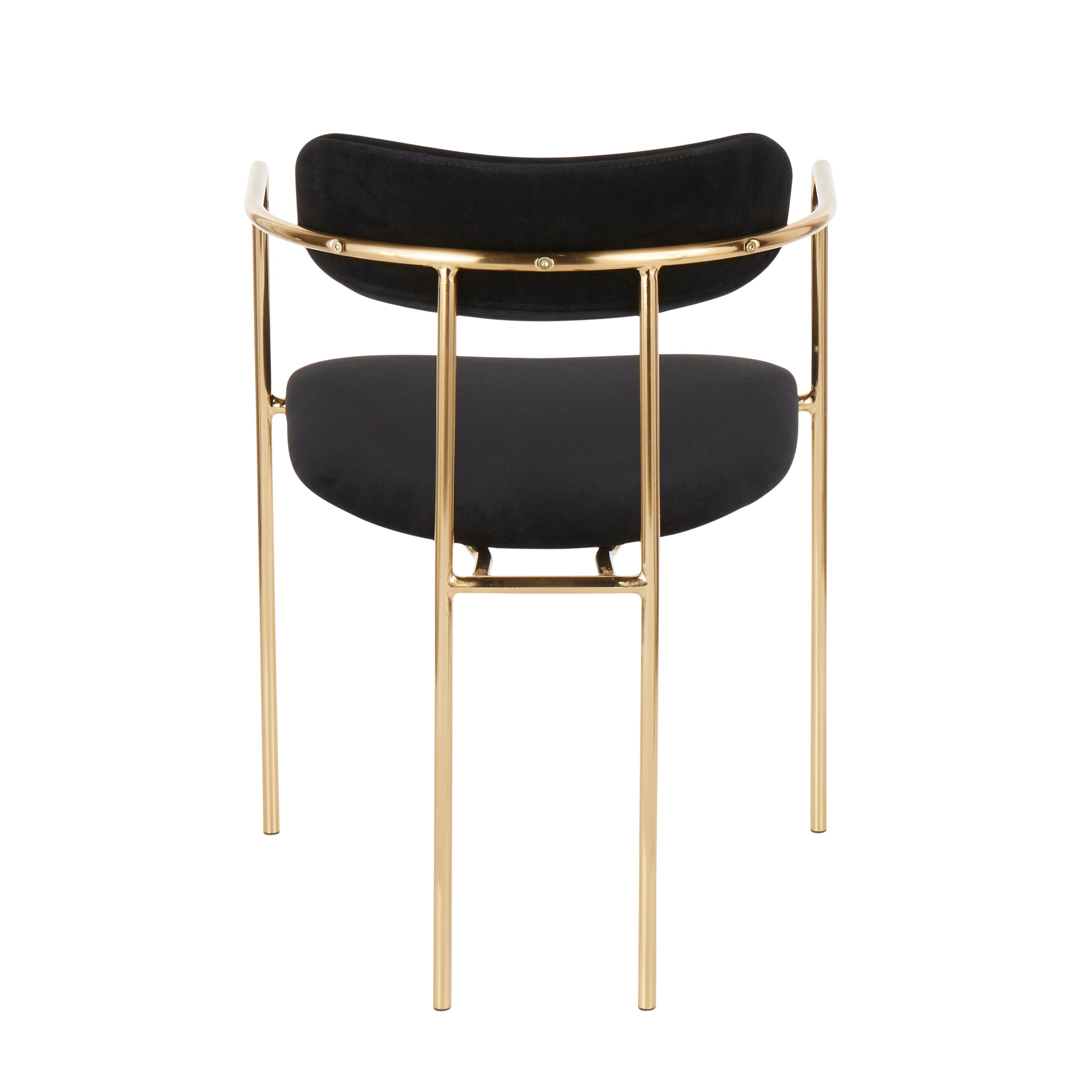 Demi Contemporary Chair in Gold Metal - Set of 2