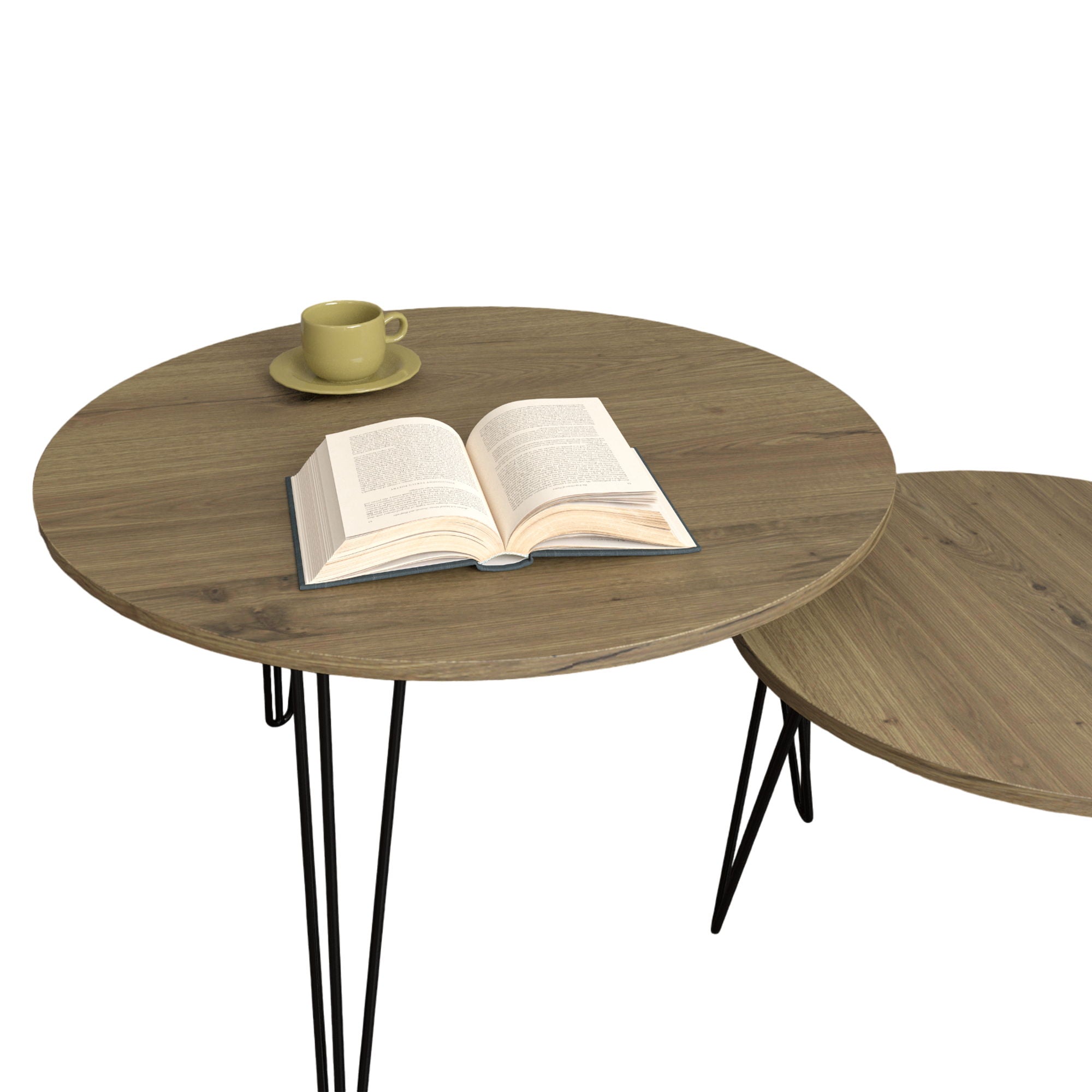 Round Nesting Coffee Table For Living Room (Set of 2)