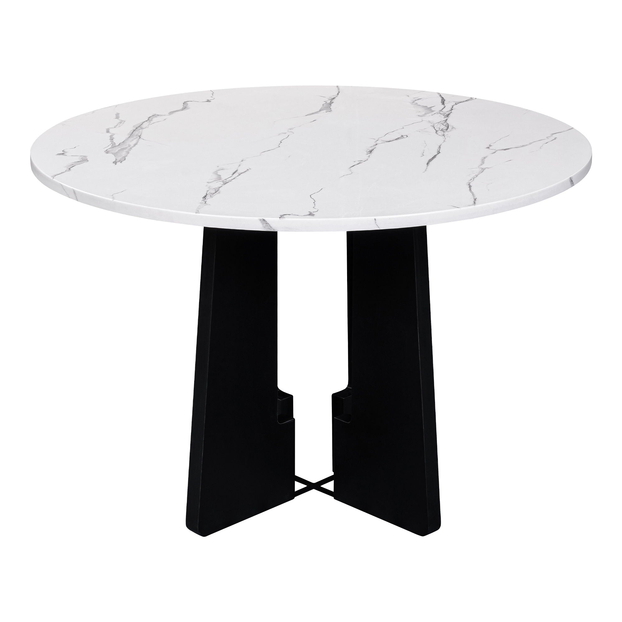 5 Piece Round Dining Table Set, Modern Dining Table And 4 Upholstered Chairs For Dining Room