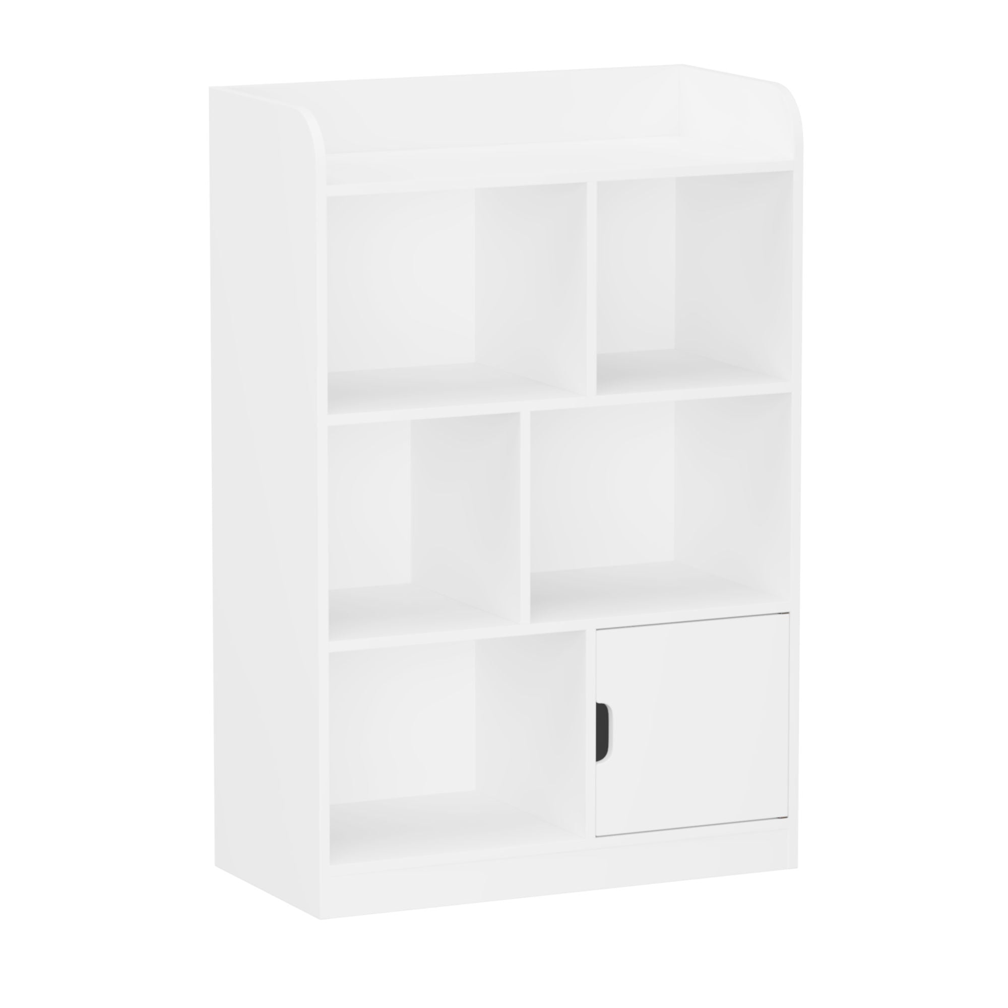 Bookcase With 6 Compartments, Freestanding Bookshelf For Bedroom - White
