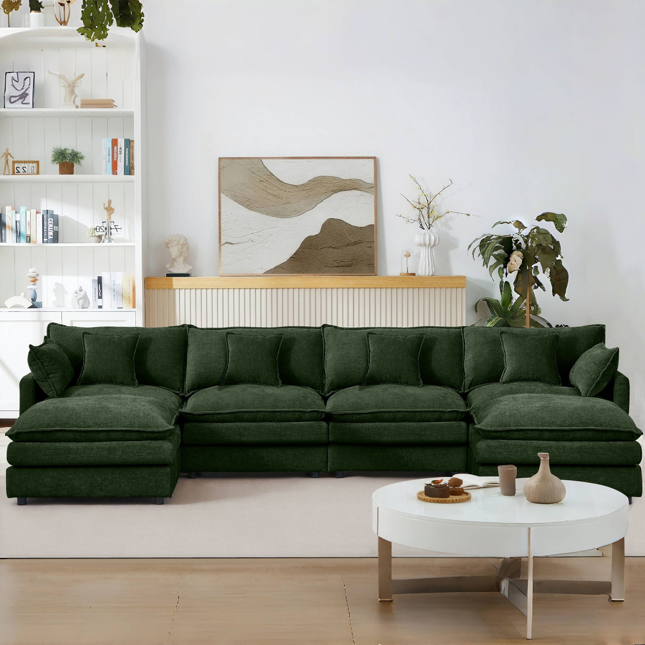Modular U Shaped Sectional Sofa, 4 Seater Comfy Cloud Couch