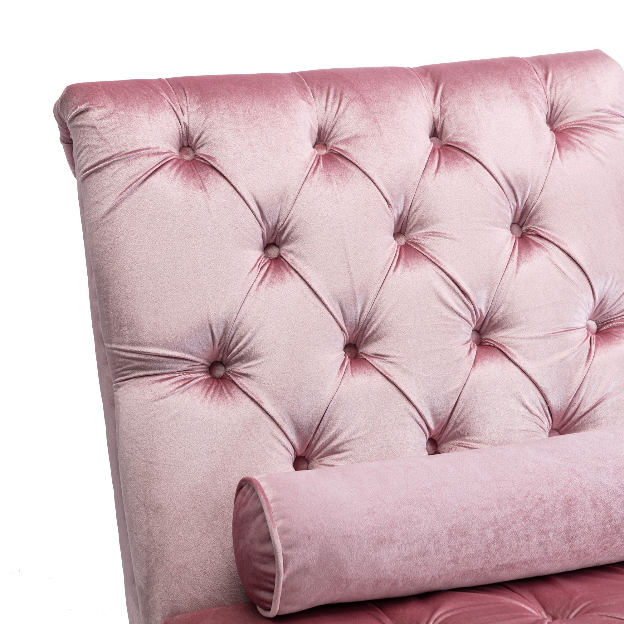 Velvet Chaise Lounge Indoor, Button Tufted Upholstered Chaise Lounge Chair With Pillow