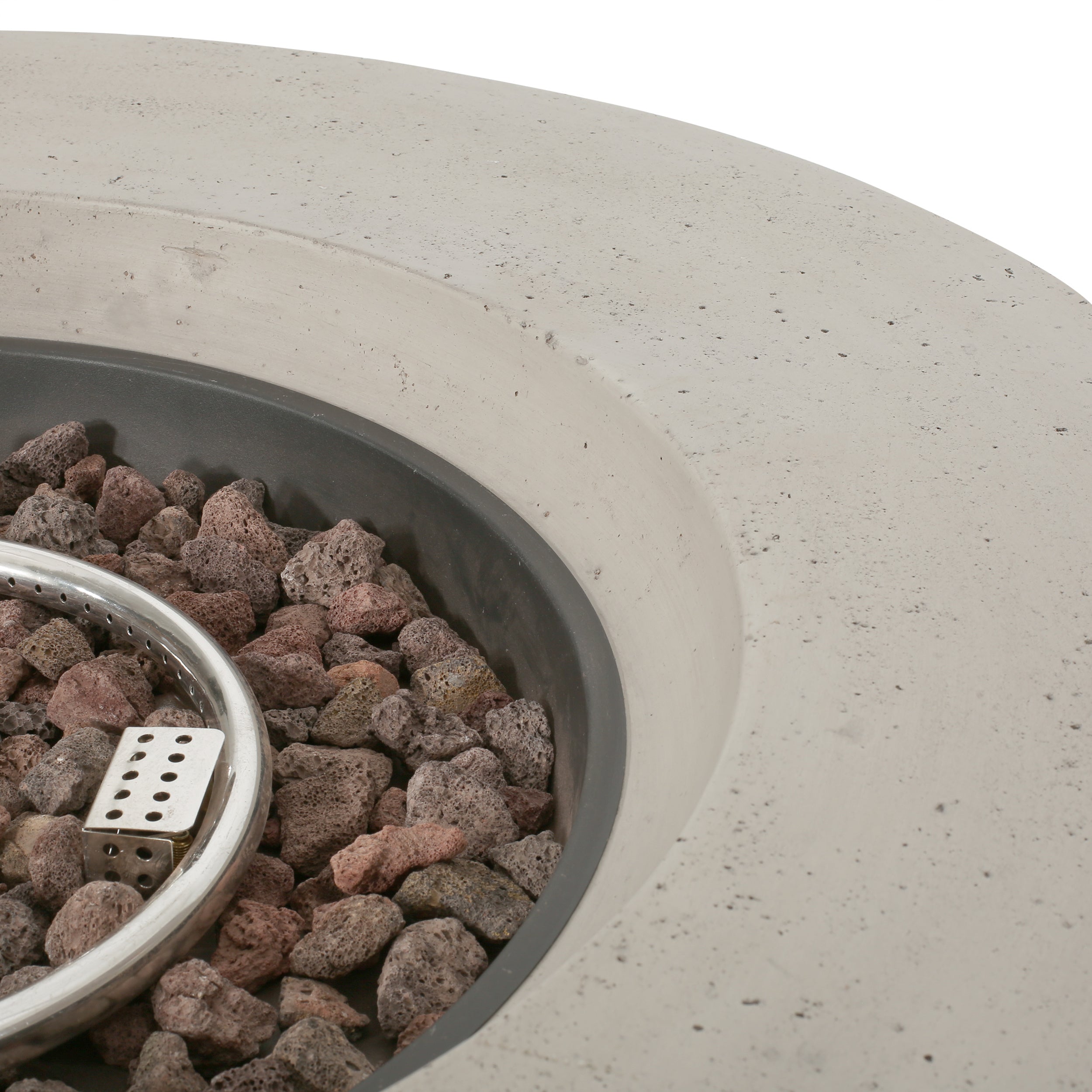 Modern Outdoor 50,000 BTU Round MgO Concrete Propane Fire Pit