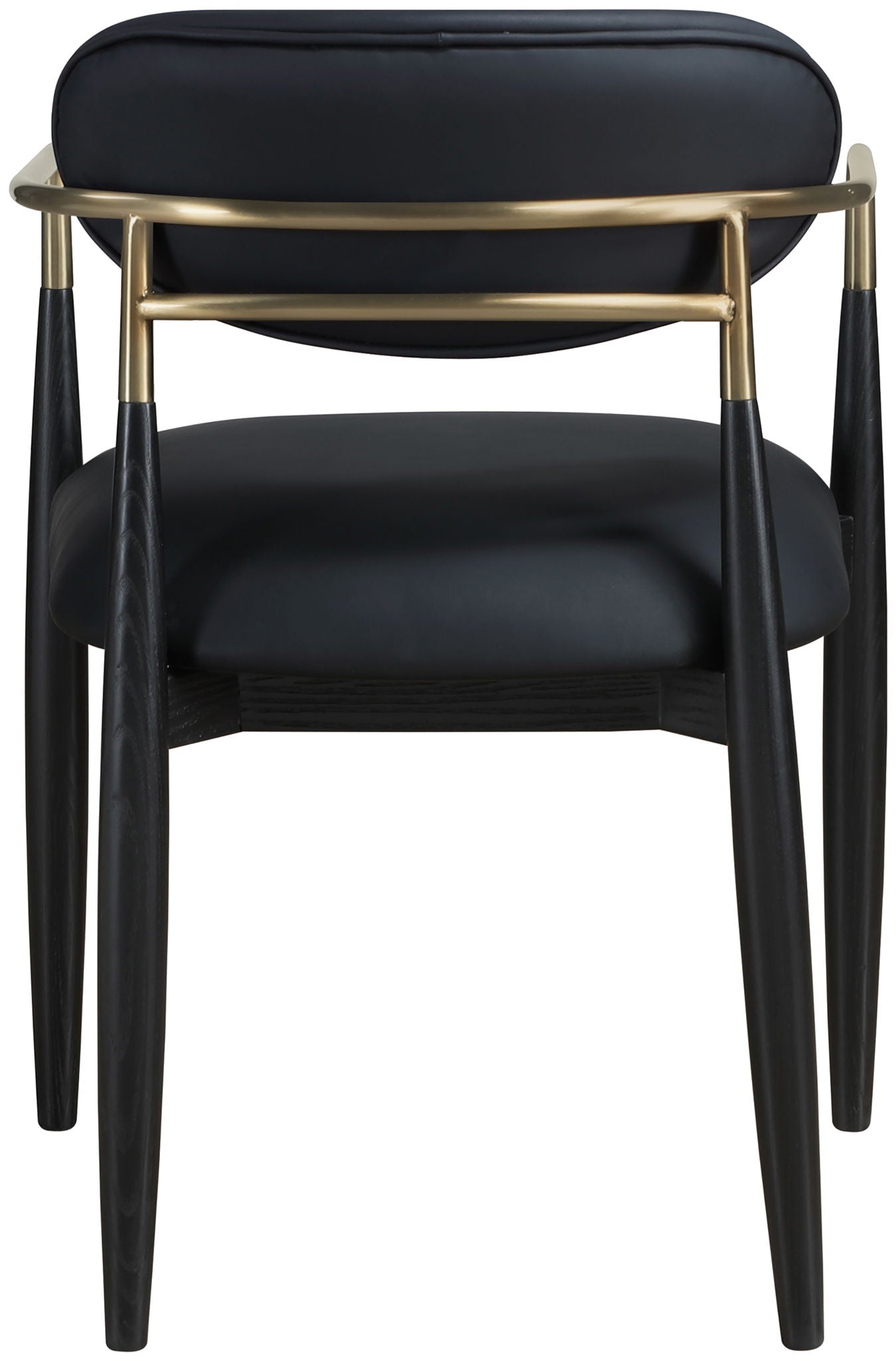 Riccio - Faux Leather Dining Arm Chair (Set of 2) - Black And Gold Frame - Best Buy Furniture