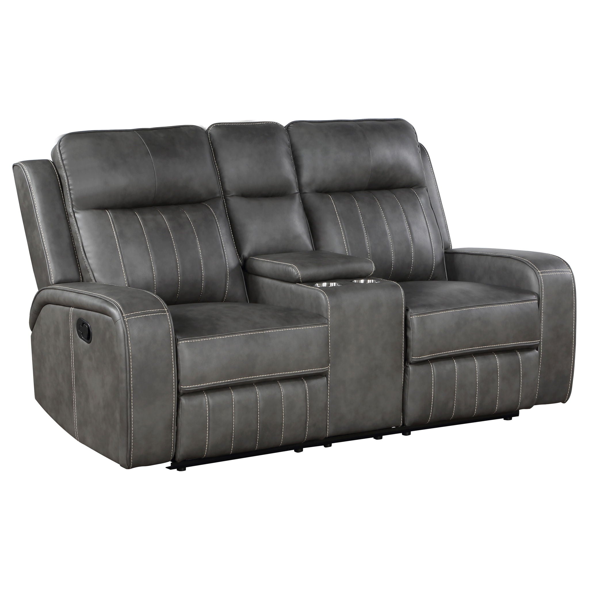 Forrest - Motion Reclining Loveseat With Console - Gray