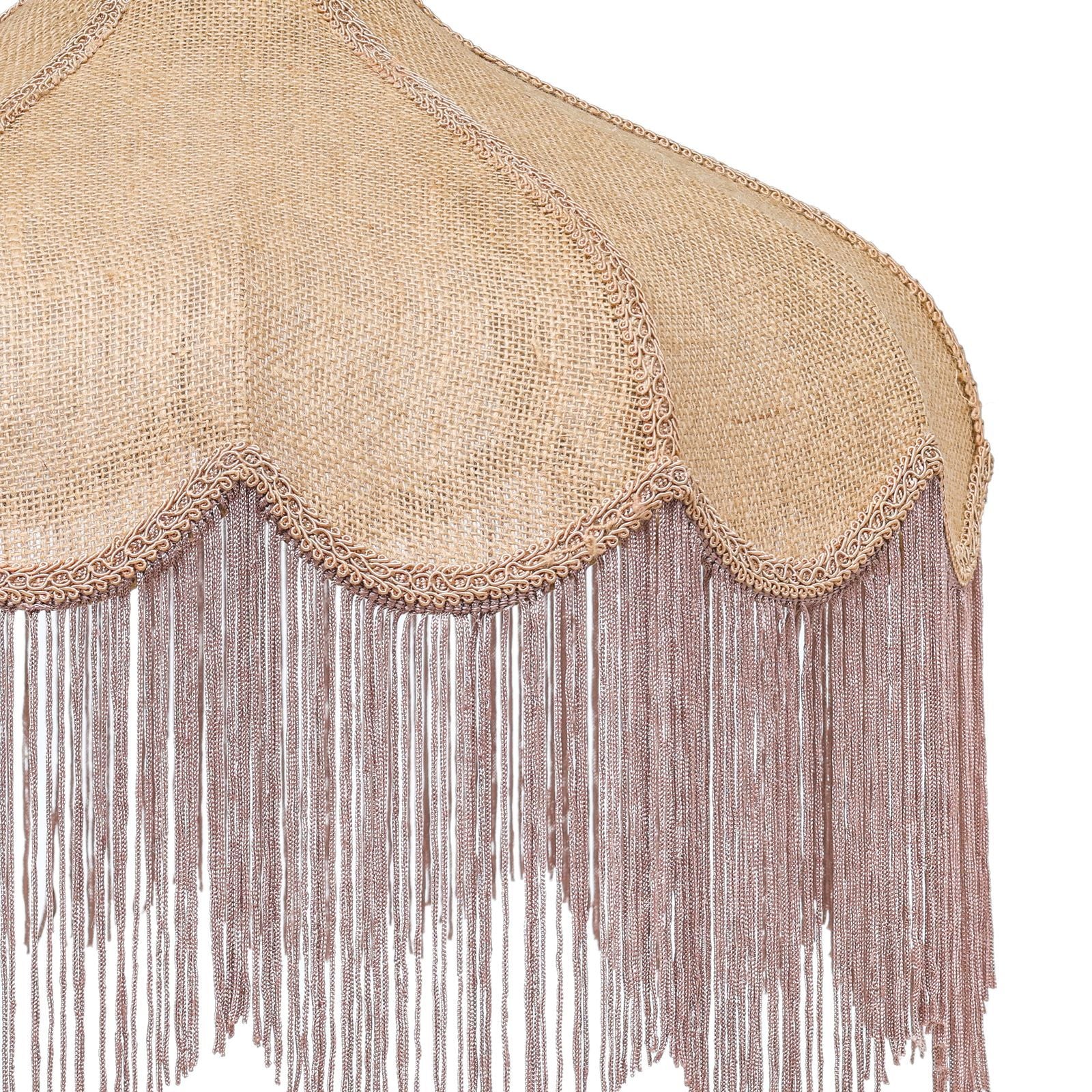Buchanan - Jute Fringed Scalloped Table Lamp - Pink