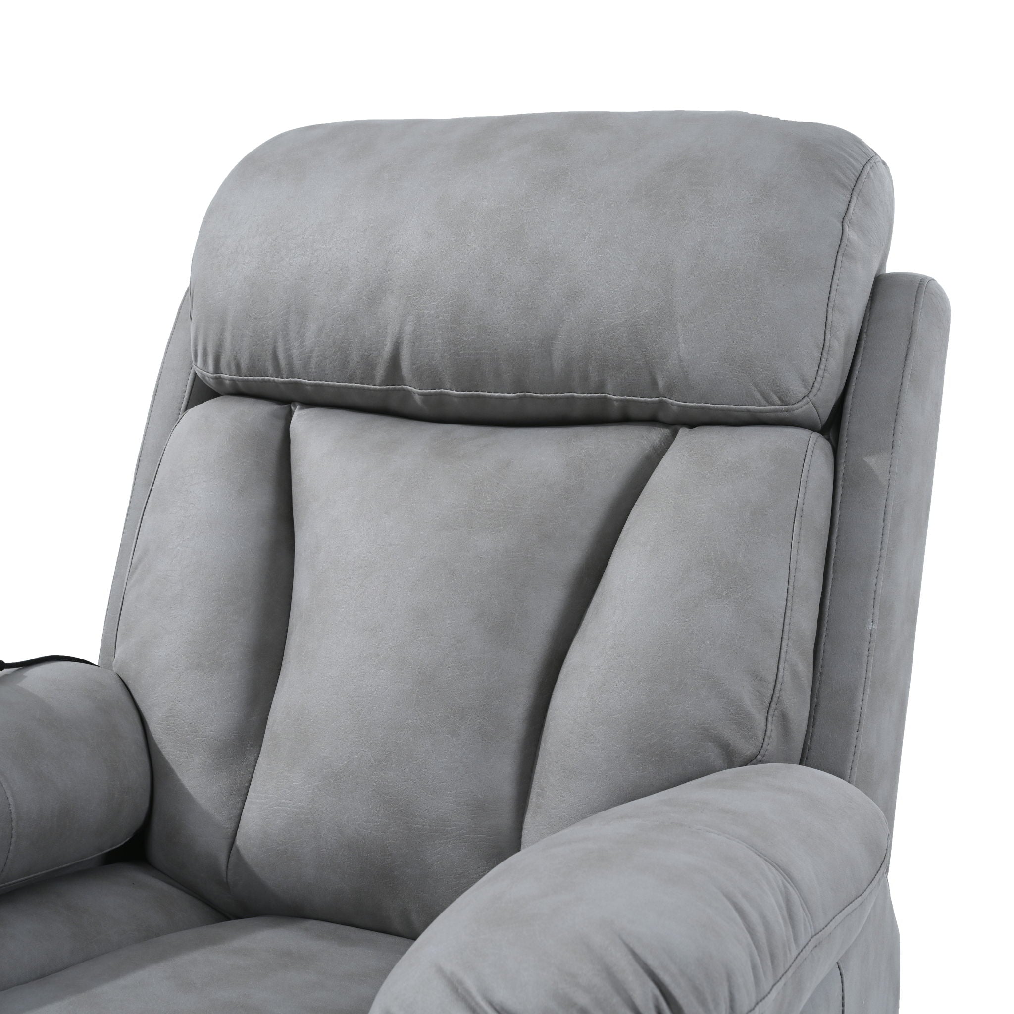 Electric Power Lift Recliner Chair, Fabric Recliner Chair, Home Theater Seating, Living Room Chair, Side Pocket, Remote Control - Light Gray