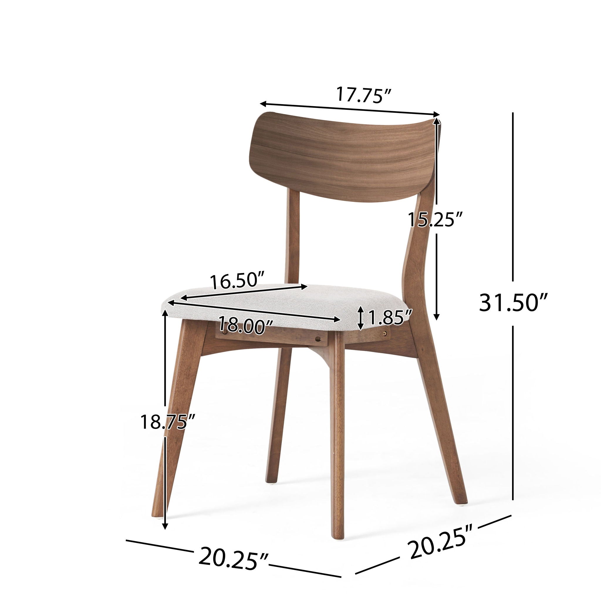 5 Piece Mid - Century Dining Set Upholstered Dining Chairs