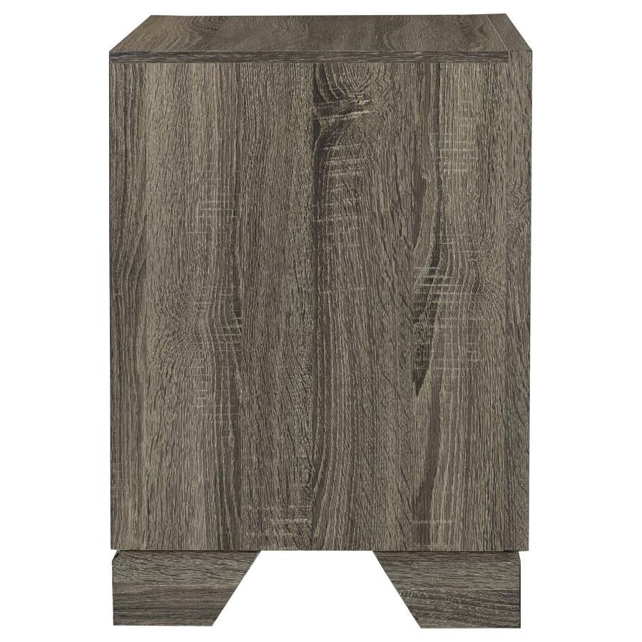Wright - 2-Drawer Nightstand Bedside Table - Brown Oak - Best Buy Furniture