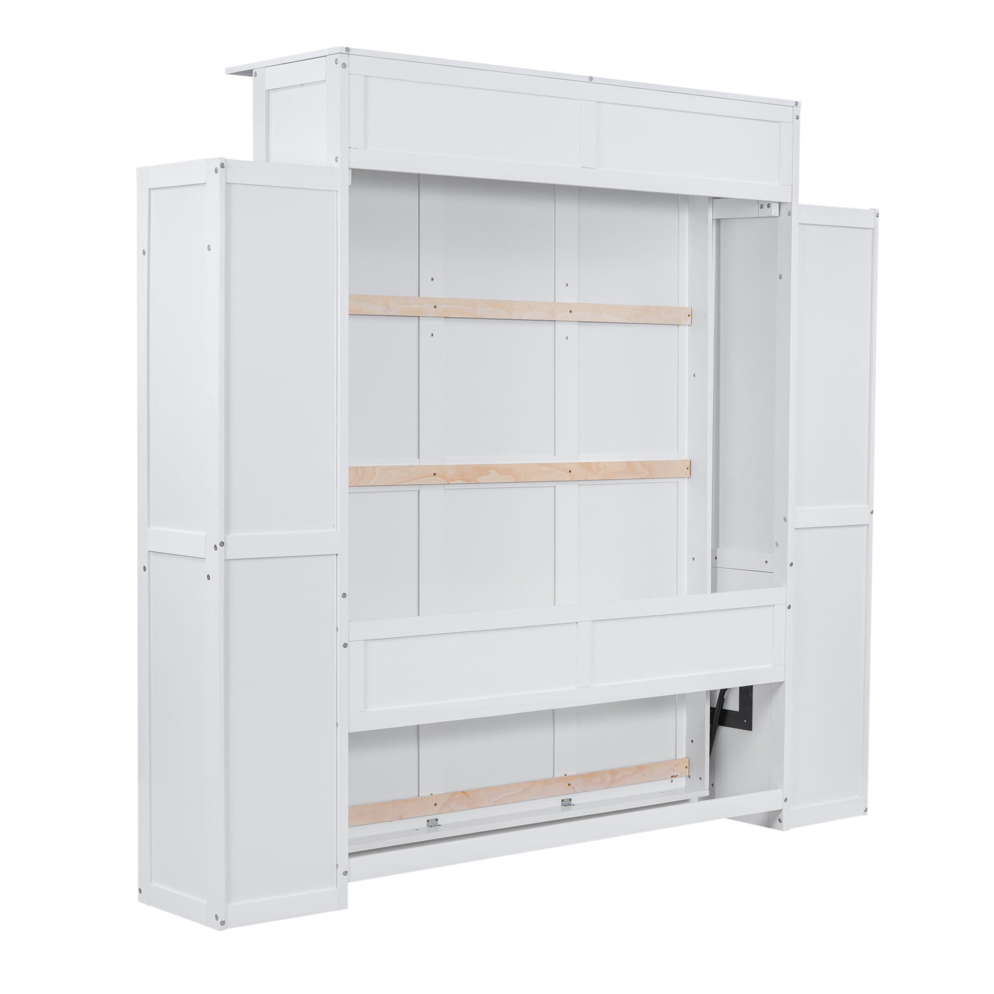 Wall Murphy Bed With Shelves And LED Lights