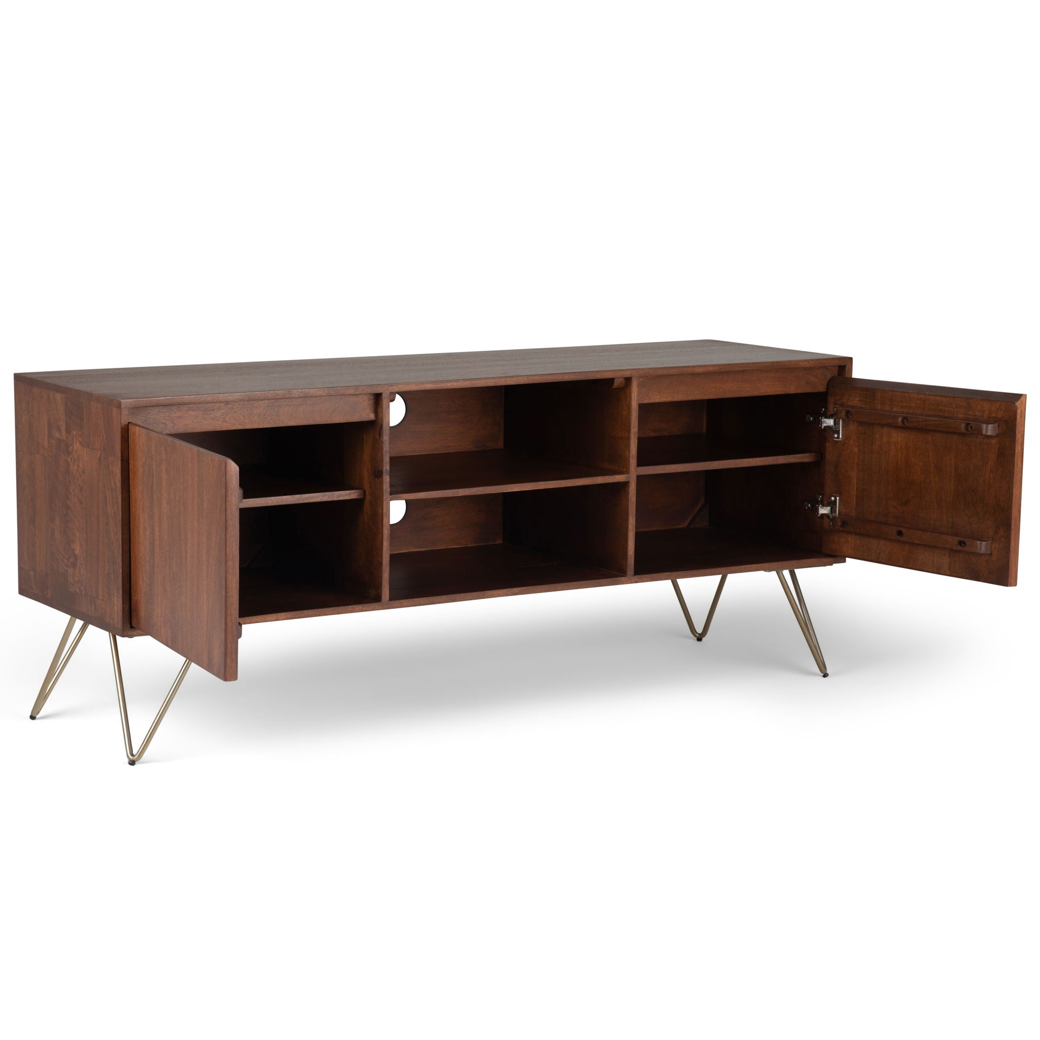 Hunter - TV Media Stand - Umber Brown Stain - Best Buy Furniture