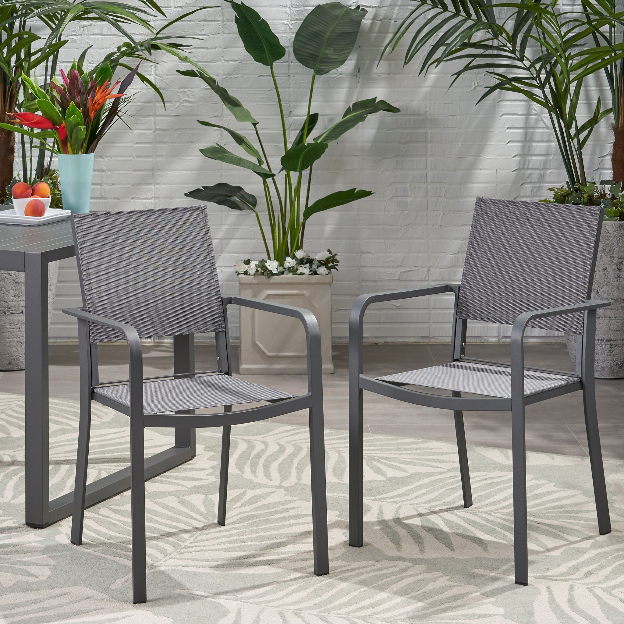 Waterfal - Outdoor Aluminum Dining Chair With Mesh Seat (Set of 2)