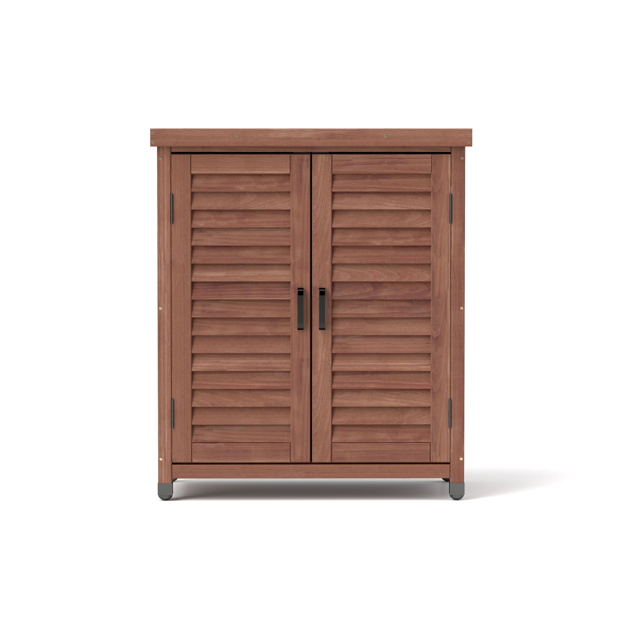 Potting Bench With Storage Cabinet And Metal Table Top For Outdoor