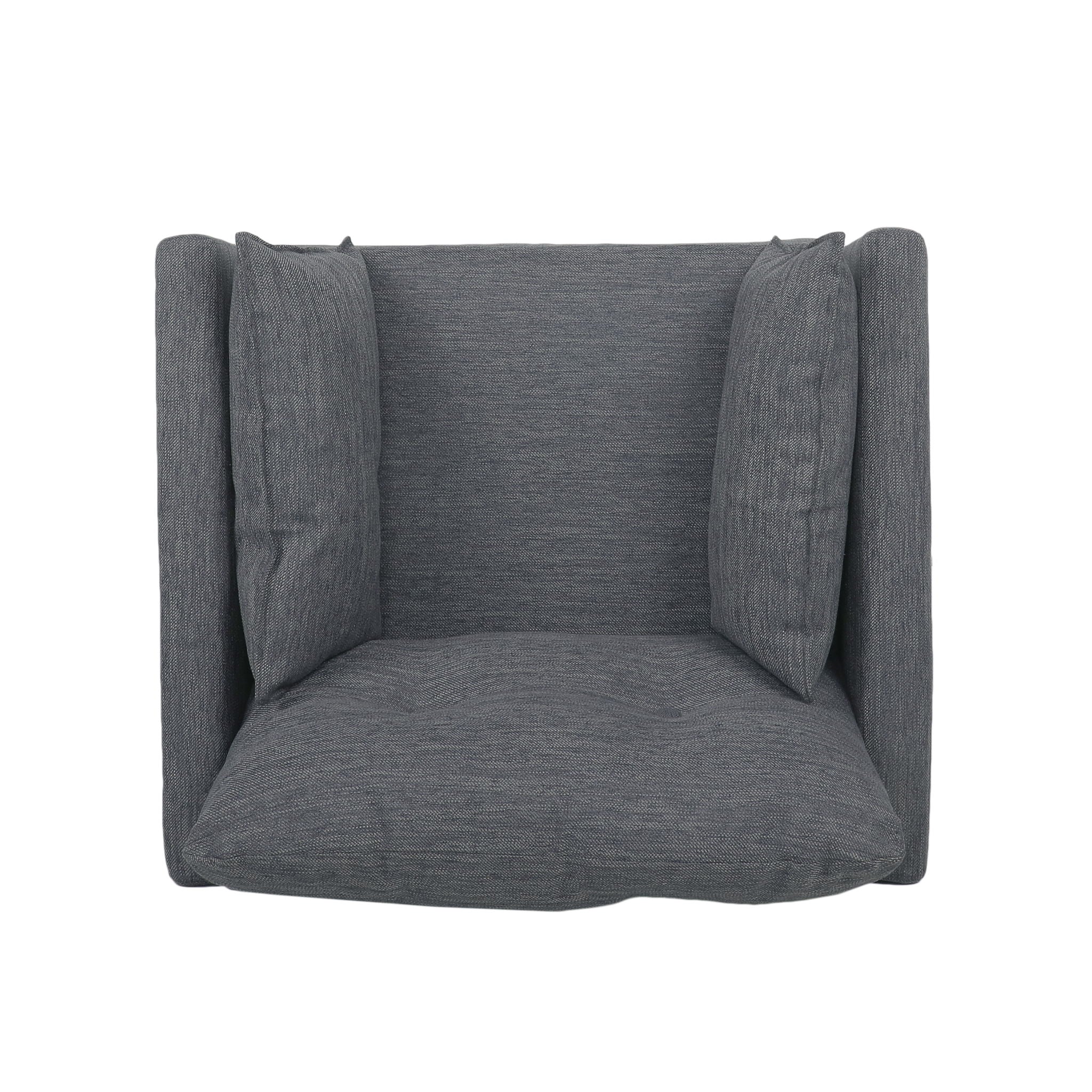 Enchantica - Upholstered Fabric Club Chair With Button Tufted And 2 Accent Pillows