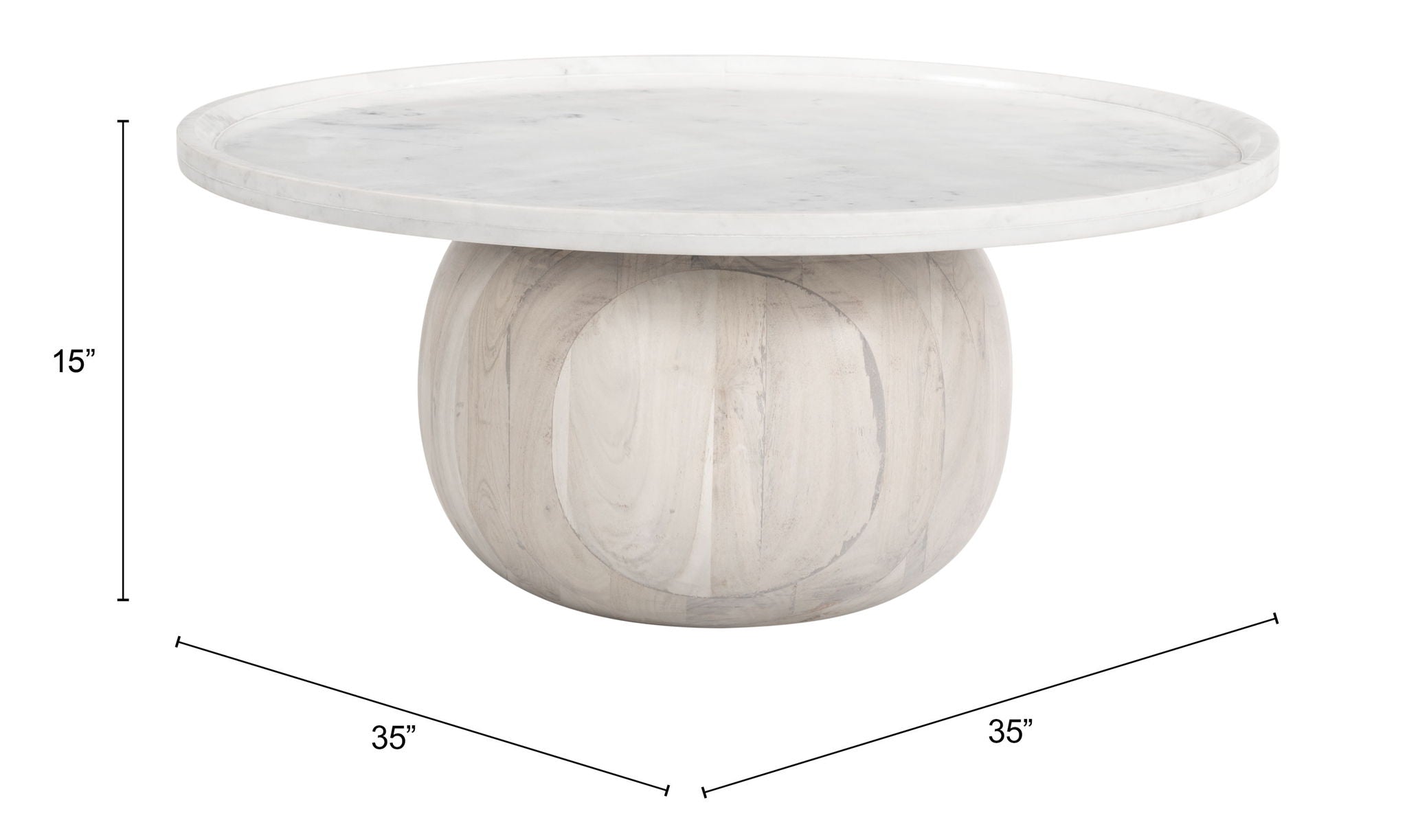 Savona - Coffee Table - White / Natural