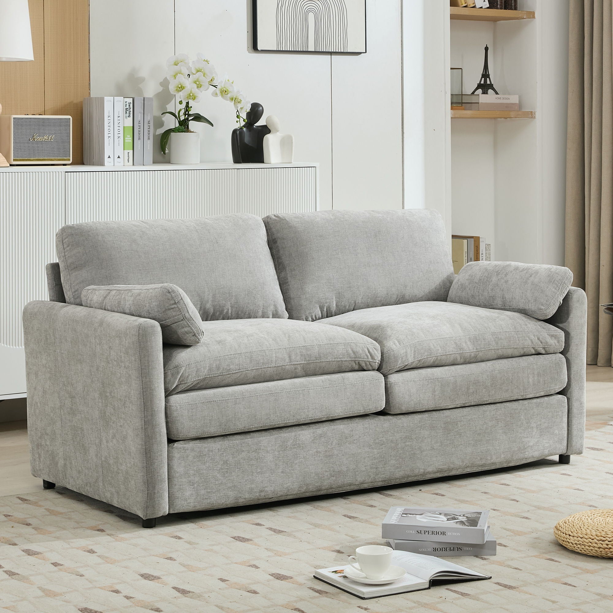 Cozy Upholstered Plush Cushion Loveseat Sofa For Living Room - Best Buy Furniture