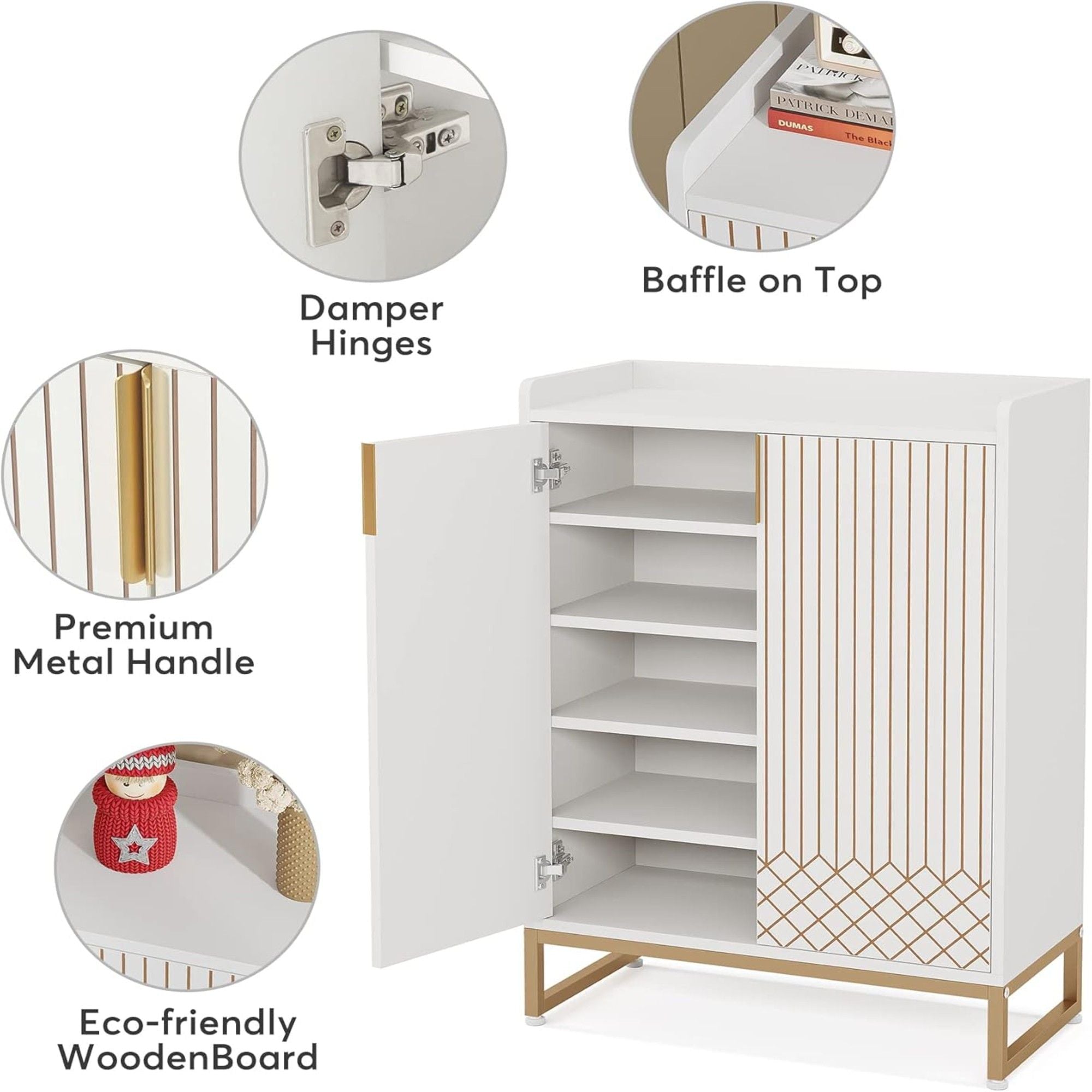 5 Tiers Shoe Storage Organizer With Doors