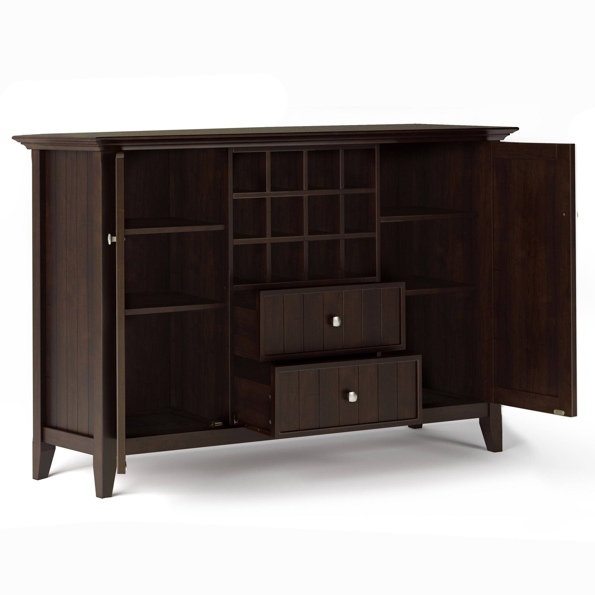 Bedford - Sideboard Buffet And Wine Rack - Dark Chestnut Brown - Best Buy Furniture