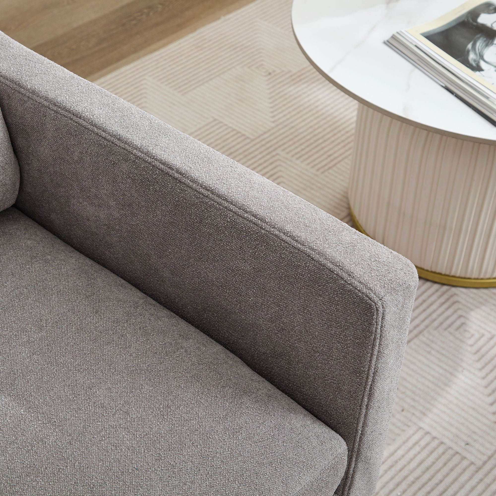 Upholstered Skirted Swivel Chair With Removable Back Cushion For Living Room