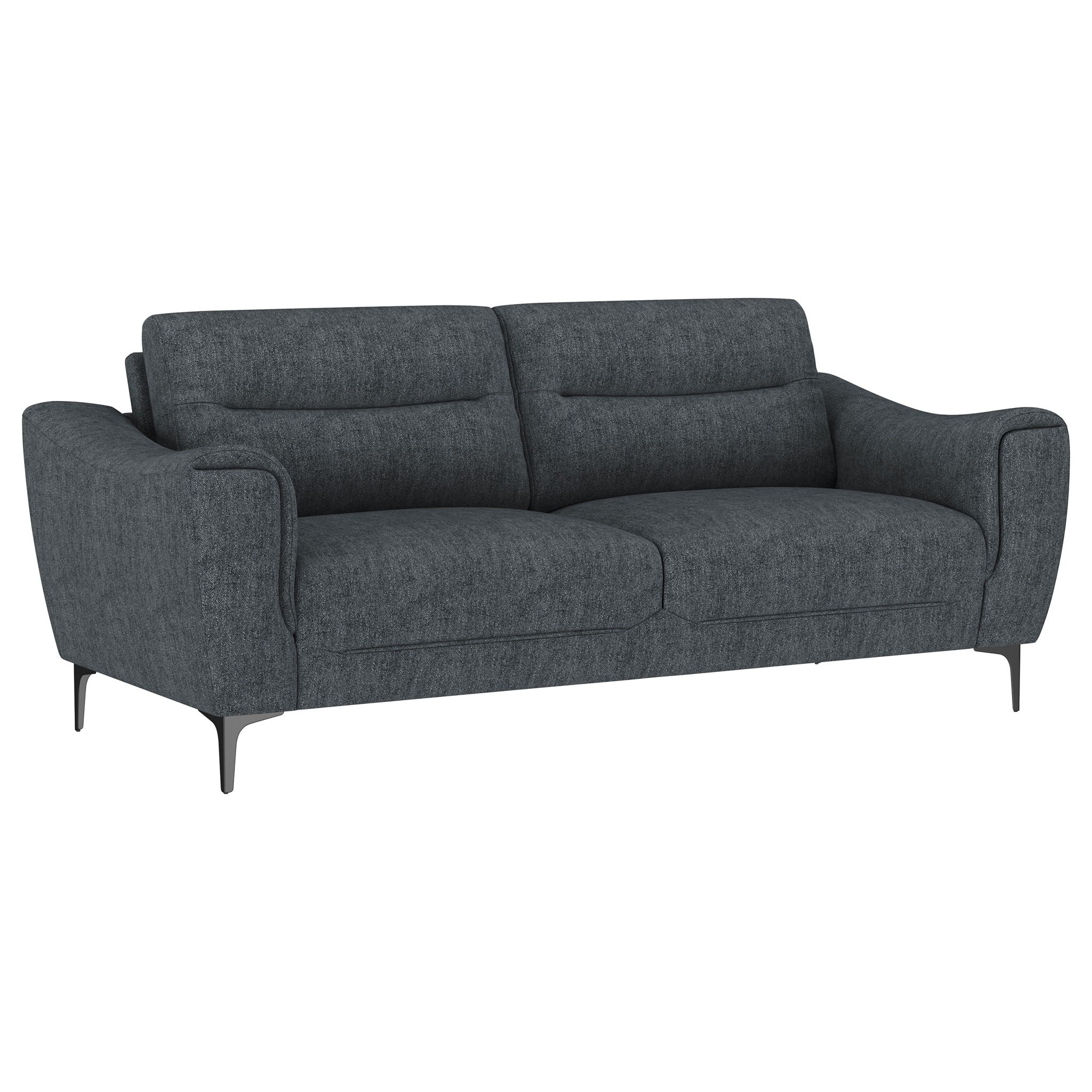 Oberle - 2 Piece Upholstered Sofa Set With Pocket Coil Seating - Charcoal