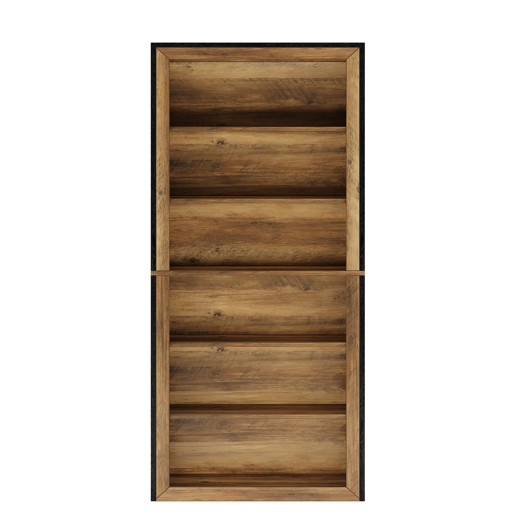 7 Tier Open Bookshelf Storage For Living Room - Black / Brown