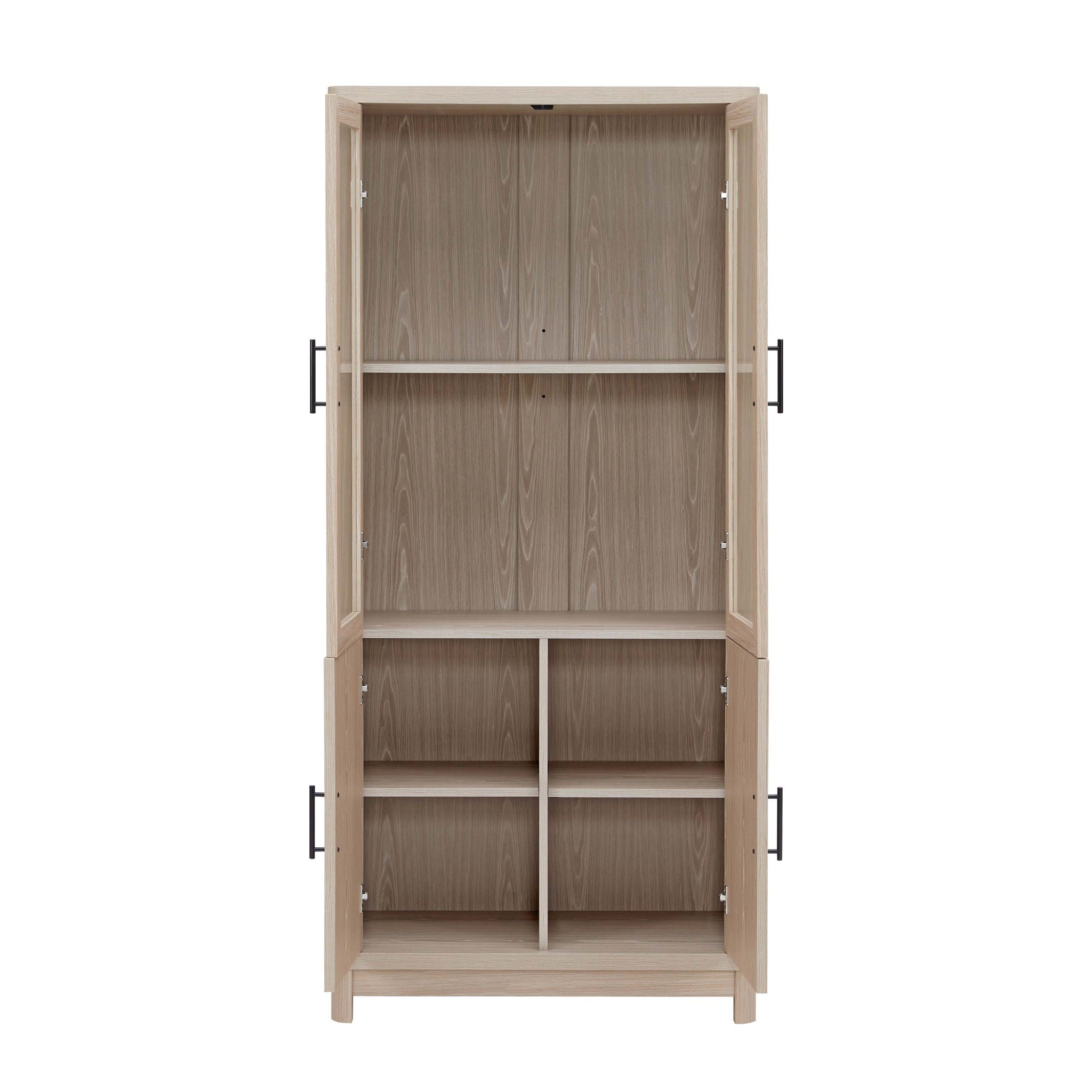 Jodie - Bookcase Cabinet With 6 Adjustable Shelves - Oak