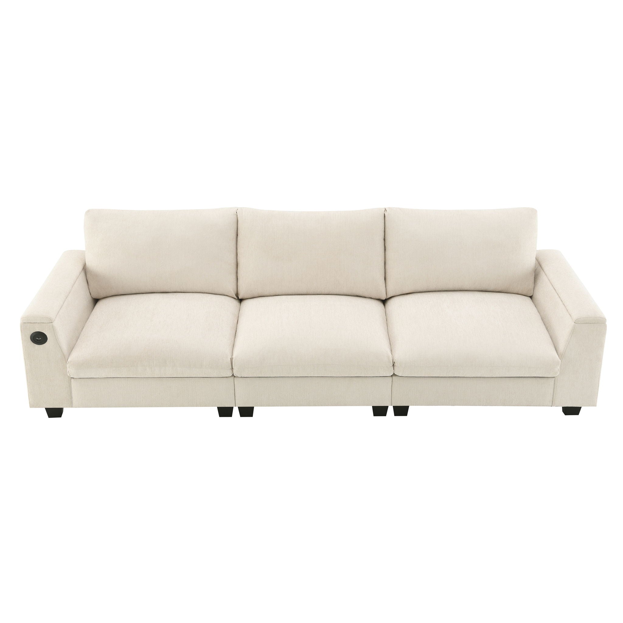Sectional With Bluetooth Speaker Comfy Cloud Couch Set With Drop Down Table Cup Holders, USB Charger Storage Armrest Wide Seat Sofa - Best Buy Furniture