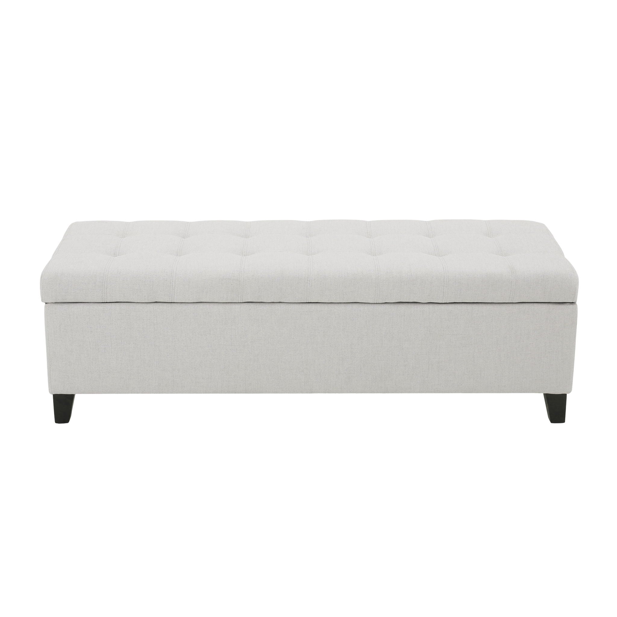 Home Mission - Upholstered Storage Ottoman Bench - Light Gray