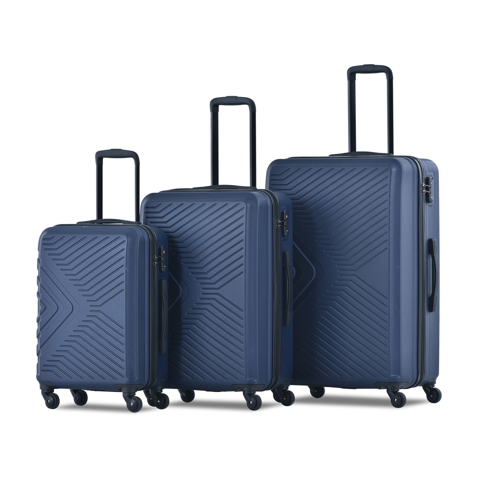 3 Piece Luggage Sets Lightweight Suitcase With Two Hooks, Spinner Wheels, Tsa Lock, Durable Hard Shell
