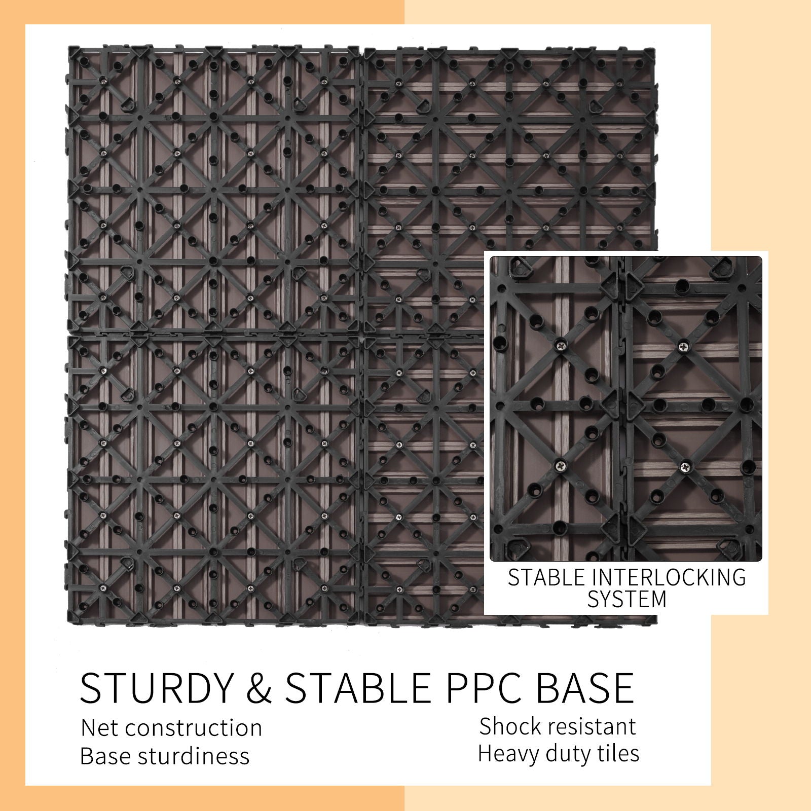 Composite Deck Tiles, Resist Rust, Water, Weather