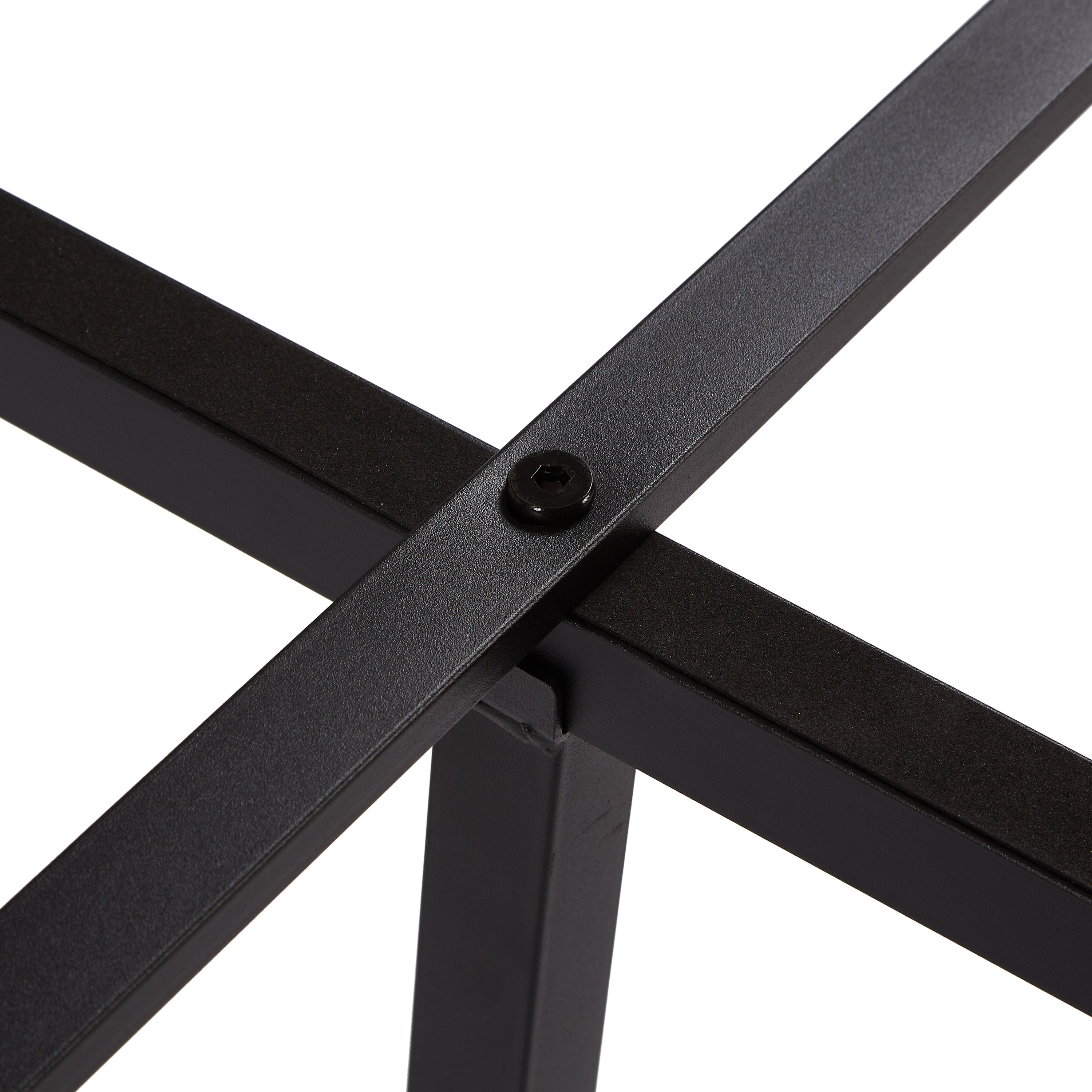 Modern King Size Metal Platform Bed Frame with Wooden Headboard