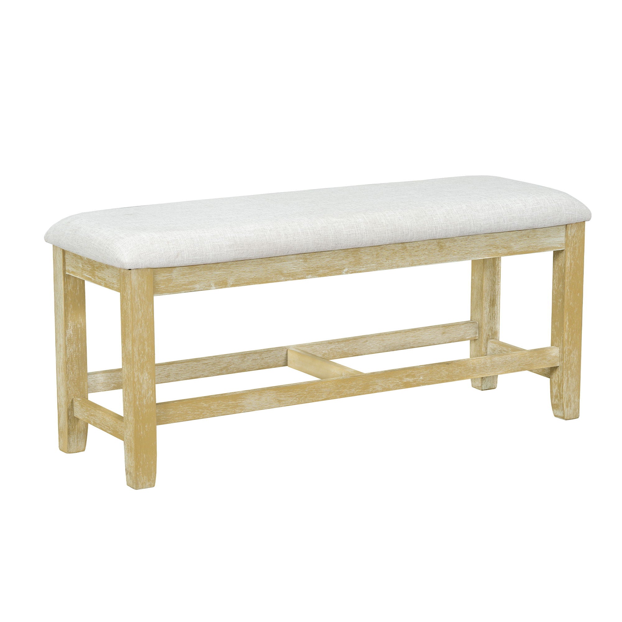 Topmax - 6 Piece Farmhouse Extendable Pedestal Dining Table Set With 18Inch Removable Leaf, Bench And 4 Ladder Back Dining Chairs - Best Buy Furniture