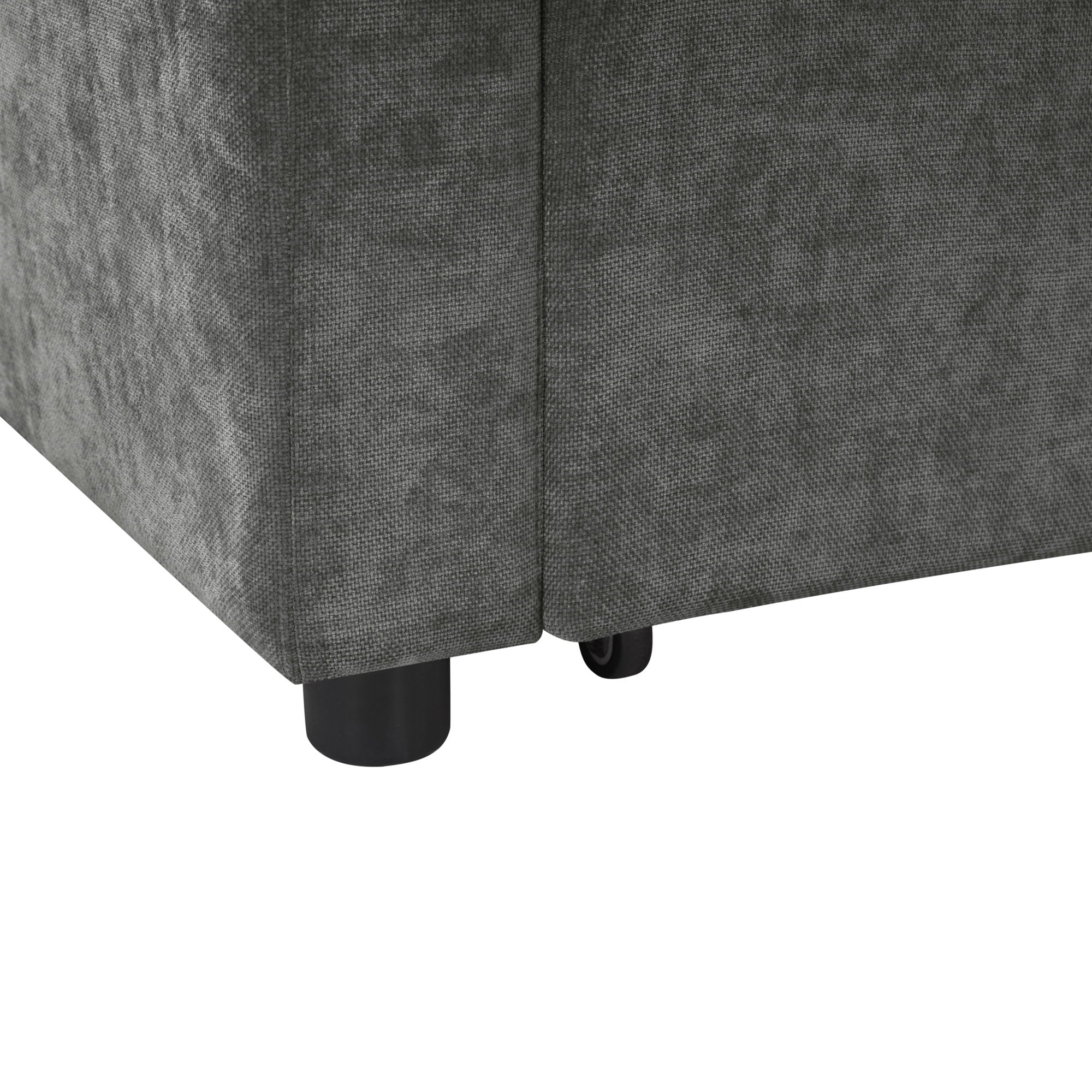Modern L Shaped Sectional Sofa Bed With Hidden Storage Chenille Upholstery