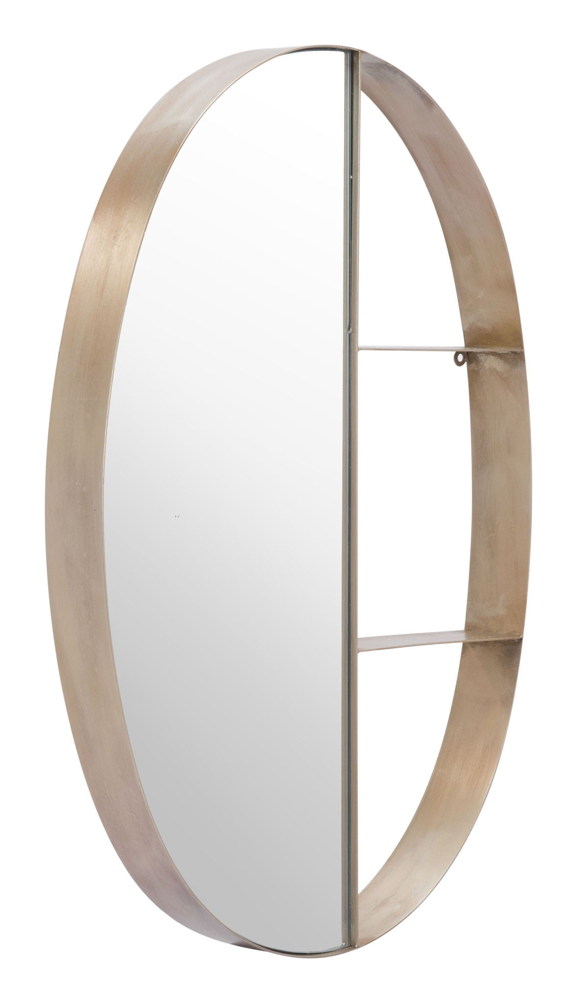 Latitude - Oval Shelf Mirror - Antique Bronze