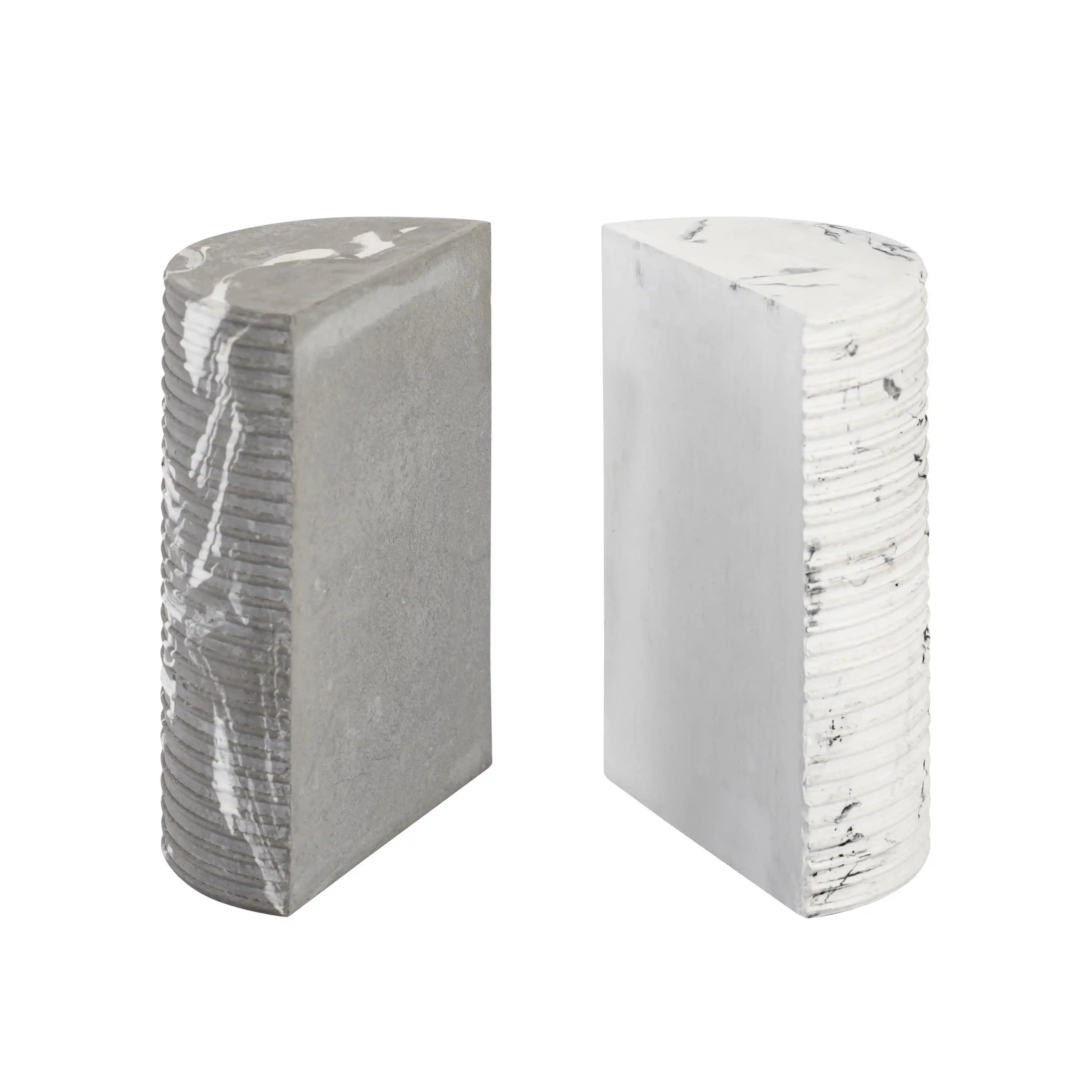 Terra - Concrete Bookends - Gray / White