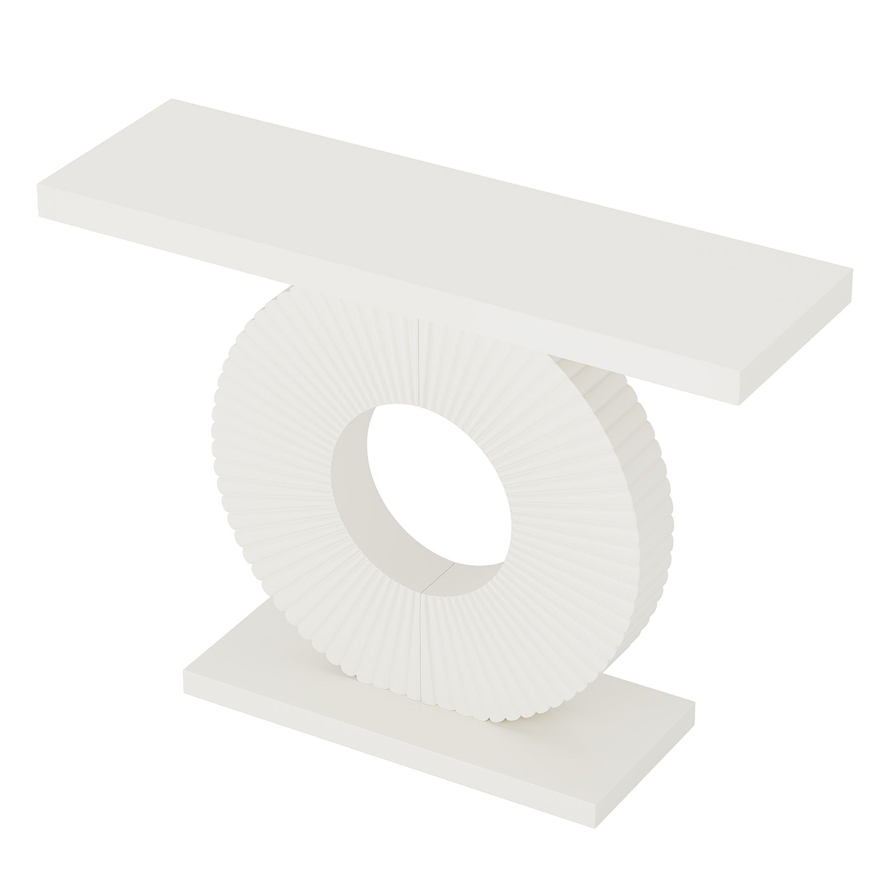 Modern Console Table With Sculptural Geometric Base