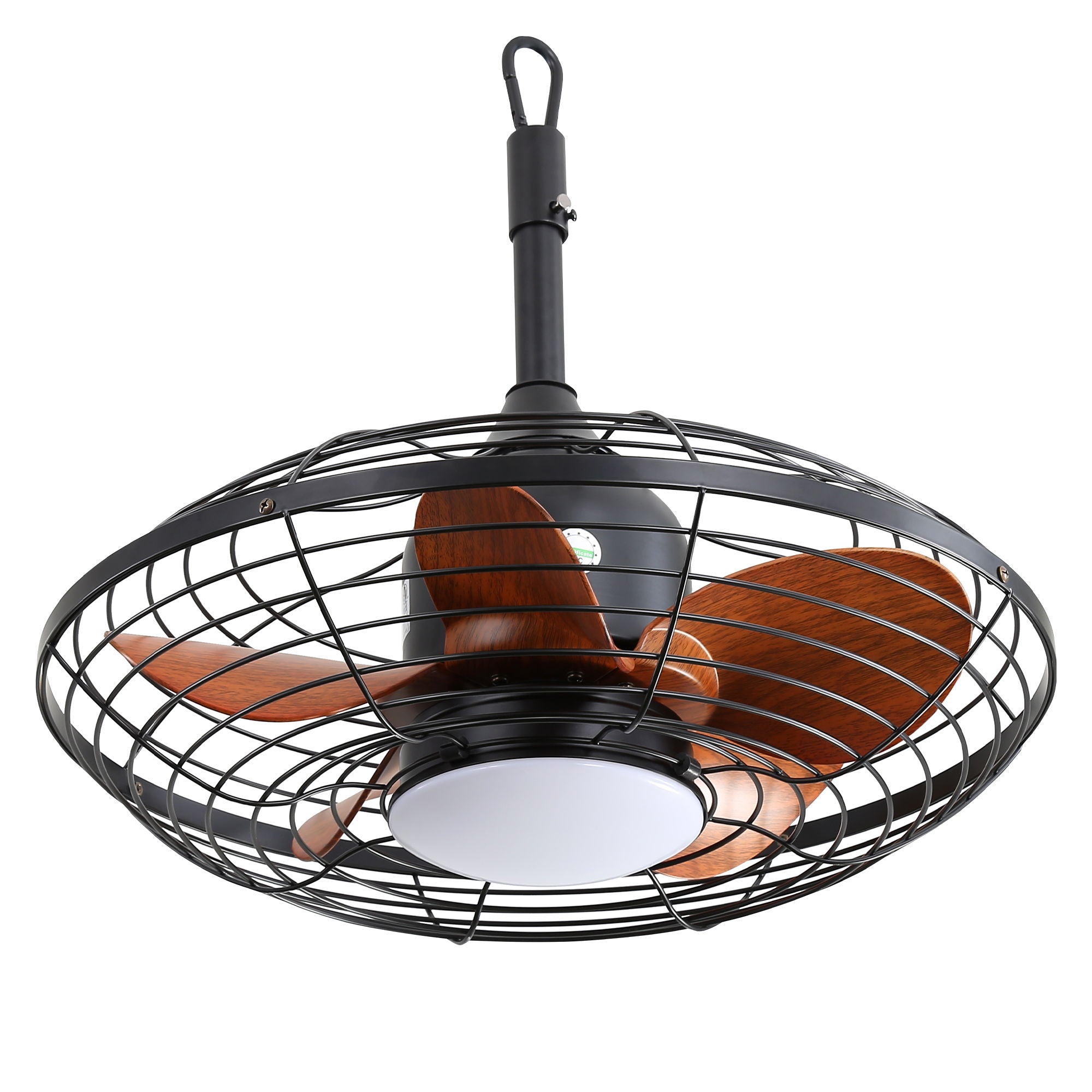 Outdoor Ceiling Fan With DC Motor And LED Light, Blades, Reversible For Patios - Black