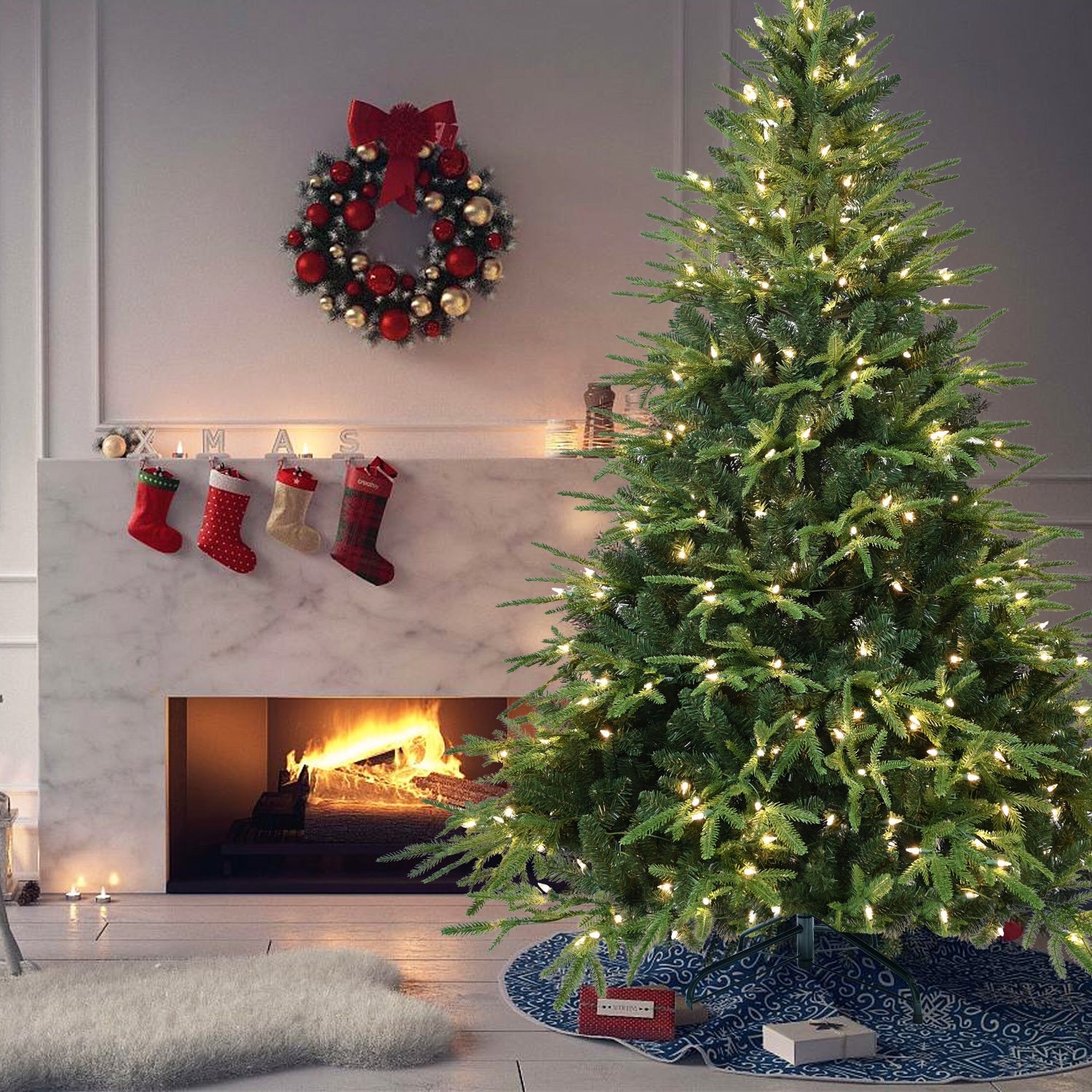 6ft-Pre-Lit-Artificial-Christmas-Tree-with-400-Warm-White-Incandescent-Lights-Christmas-Trees