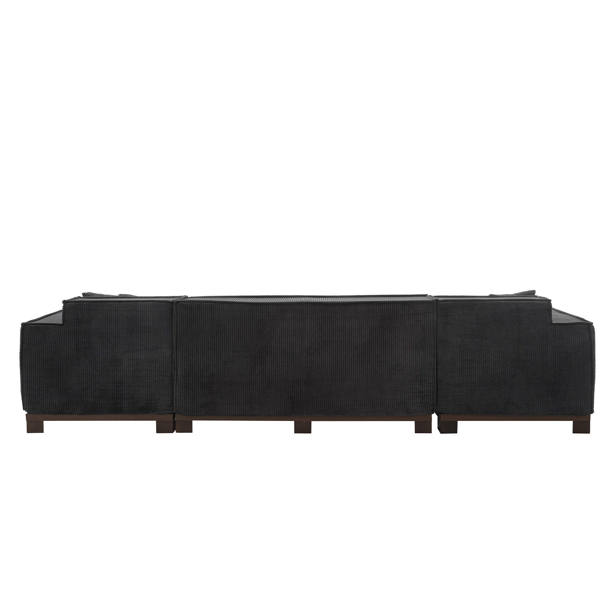 U-Shaped Sectional Sofa With RGB LED Light Strip And 6 Pillows