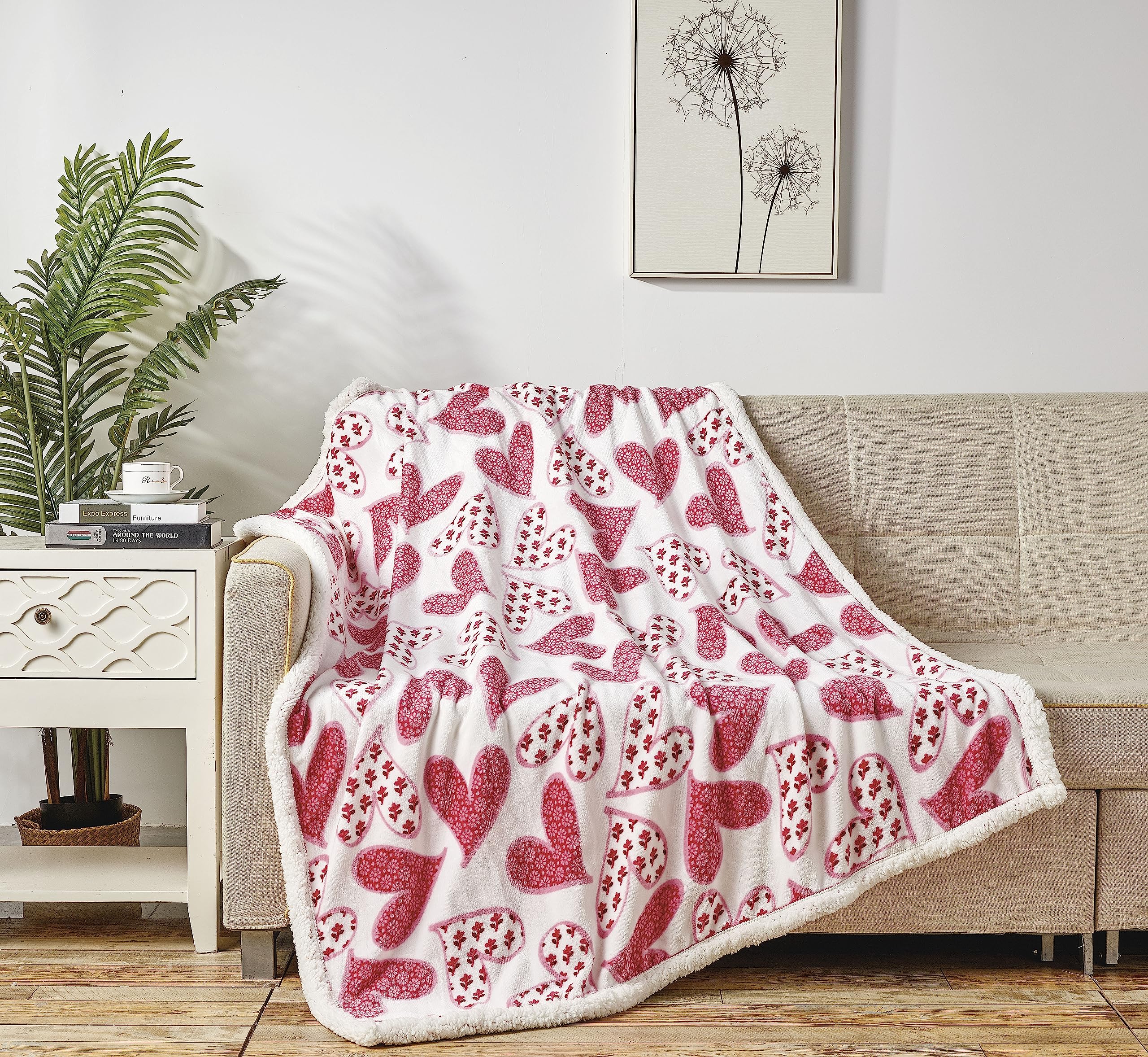 Faith, Hope, Love Home Decor Amor Eterno Be Mine Love Collection Valentine'S Day Heart Ultra Plush Throw Blanket - Whimsical Hearts - Best Buy Furniture