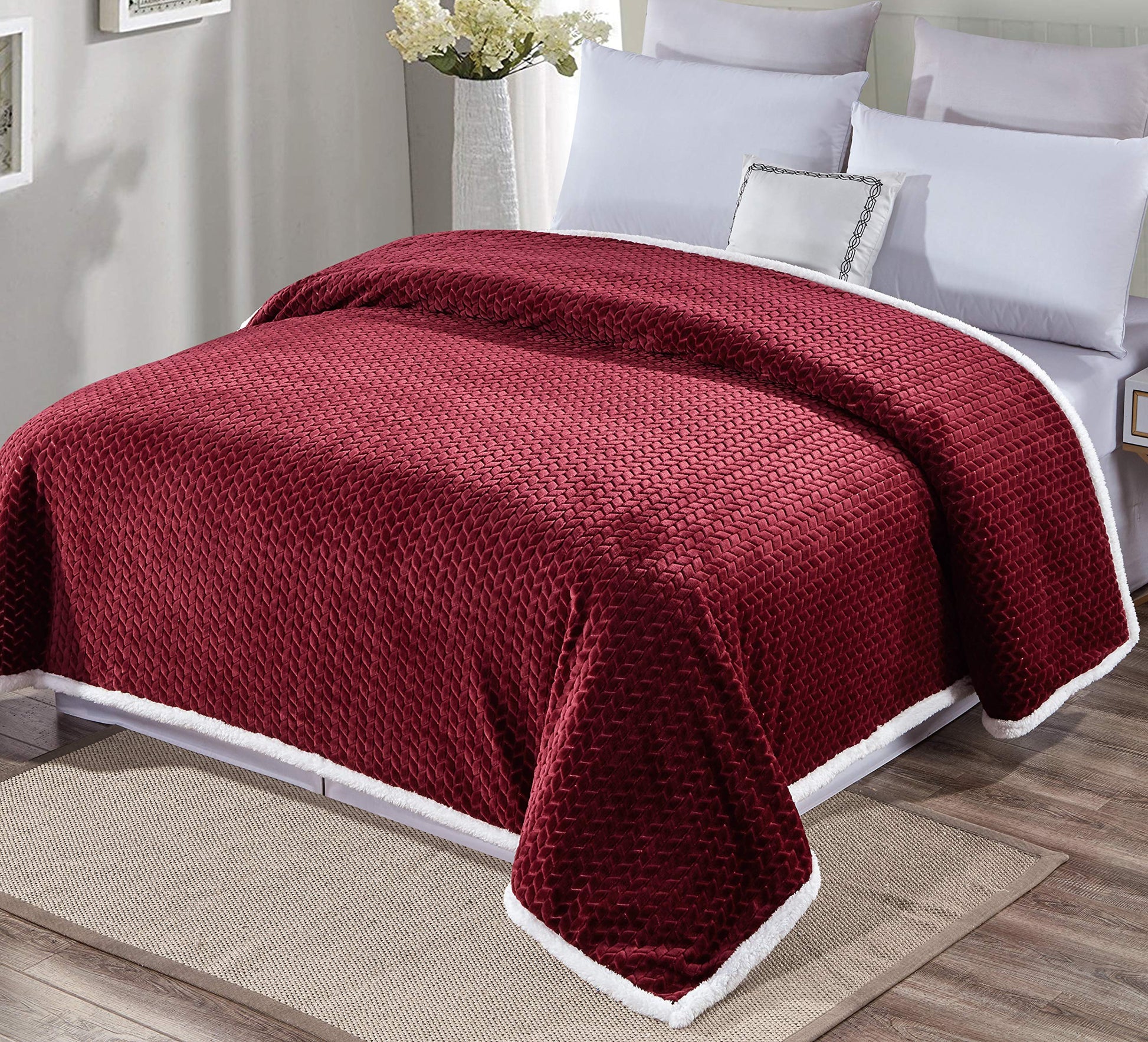 Decor&More Home Essentials Braided Sherpa Blanket - Best Buy Furniture