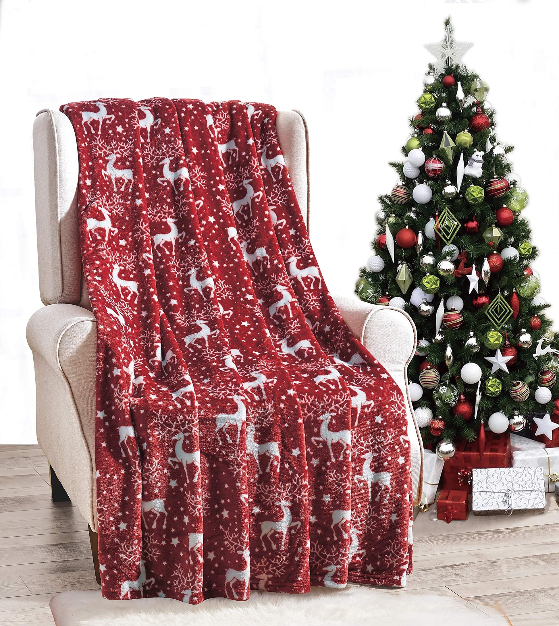 NobleHouse Velvet Touch Holiday Throw Fleece Blanket (50" x 60") - Best Buy Furniture