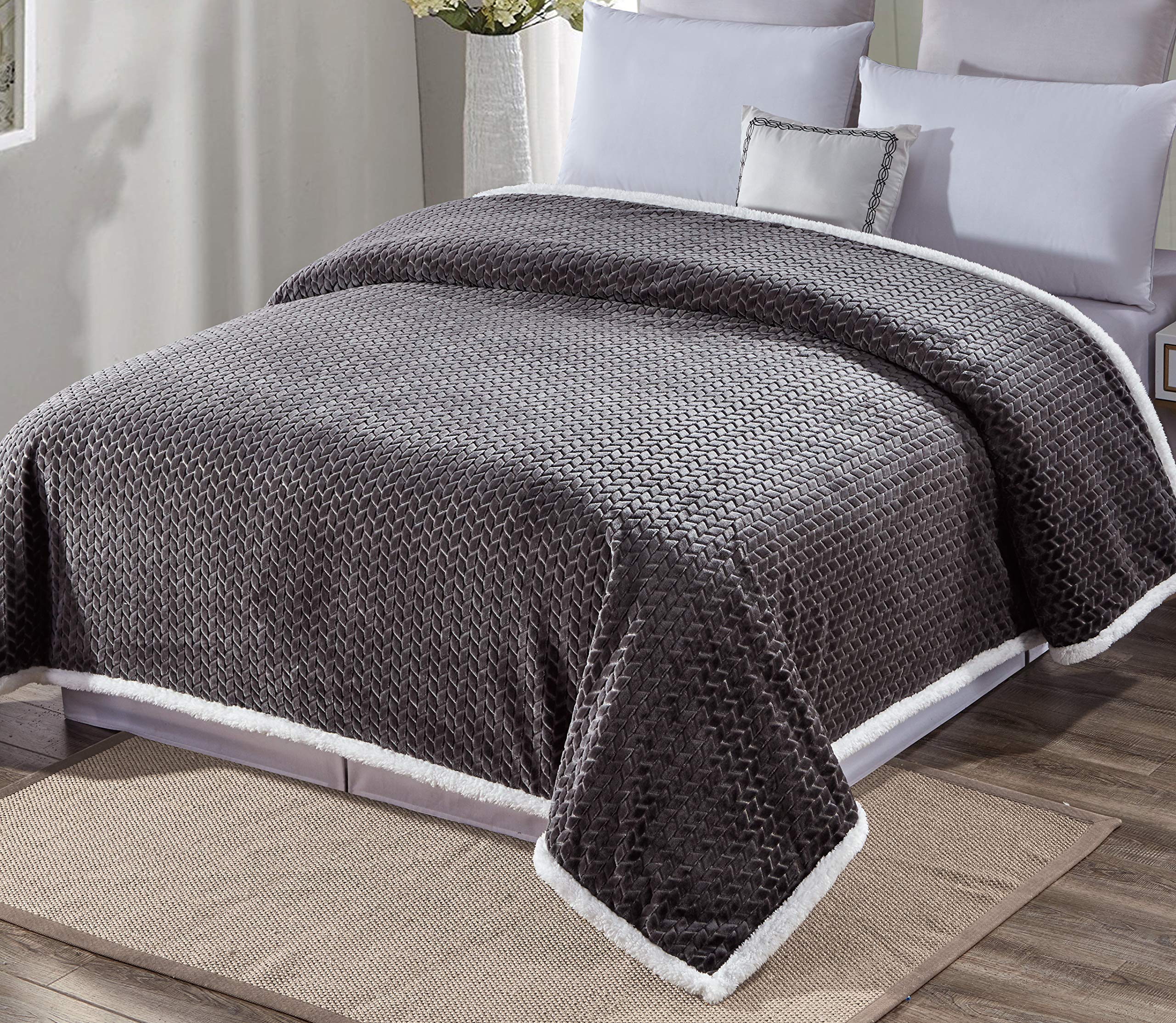 Decor&More Home Essentials Braided Sherpa Blanket - Best Buy Furniture