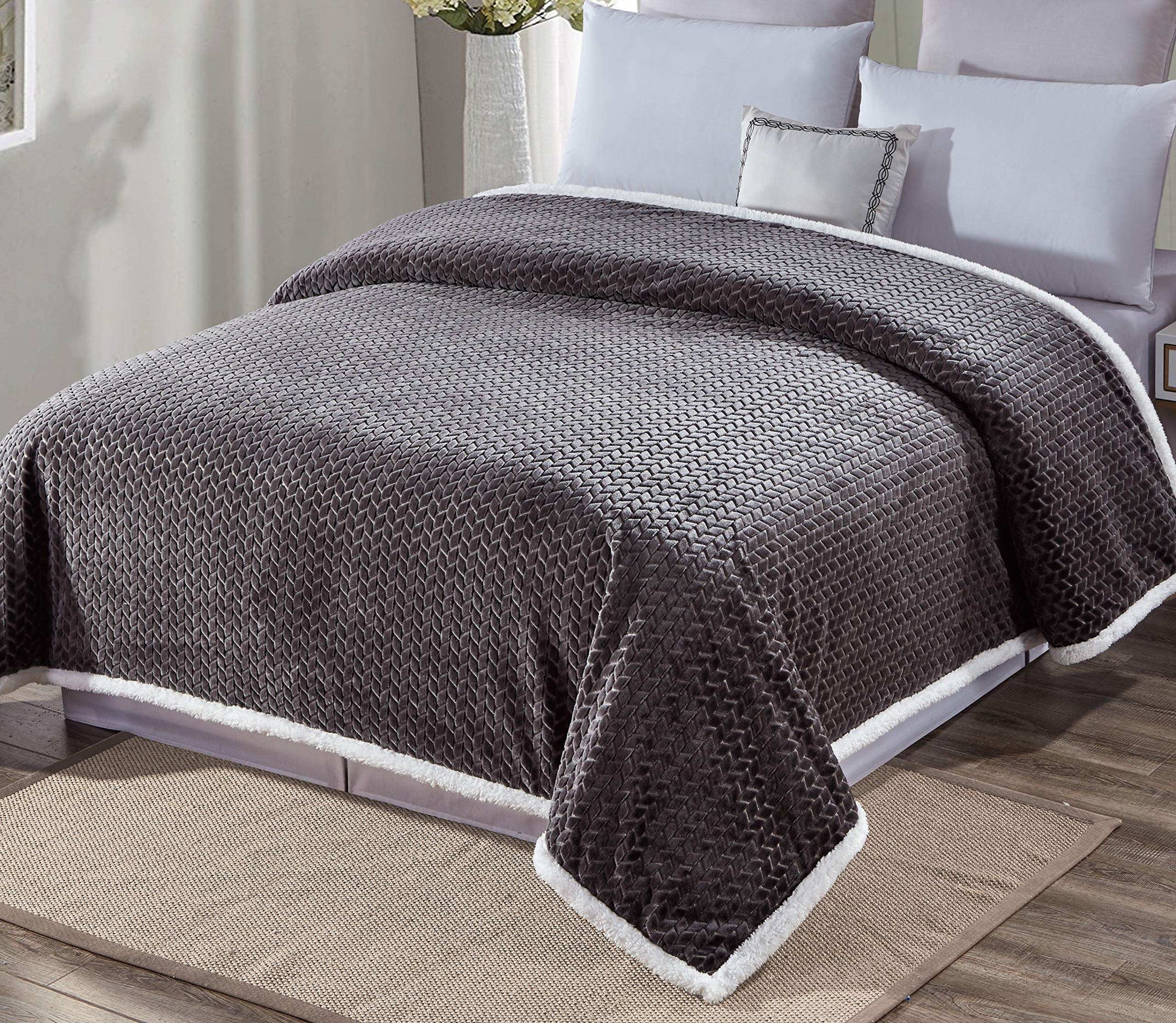 Decor&More Home Essentials Braided Sherpa Blanket - Best Buy Furniture