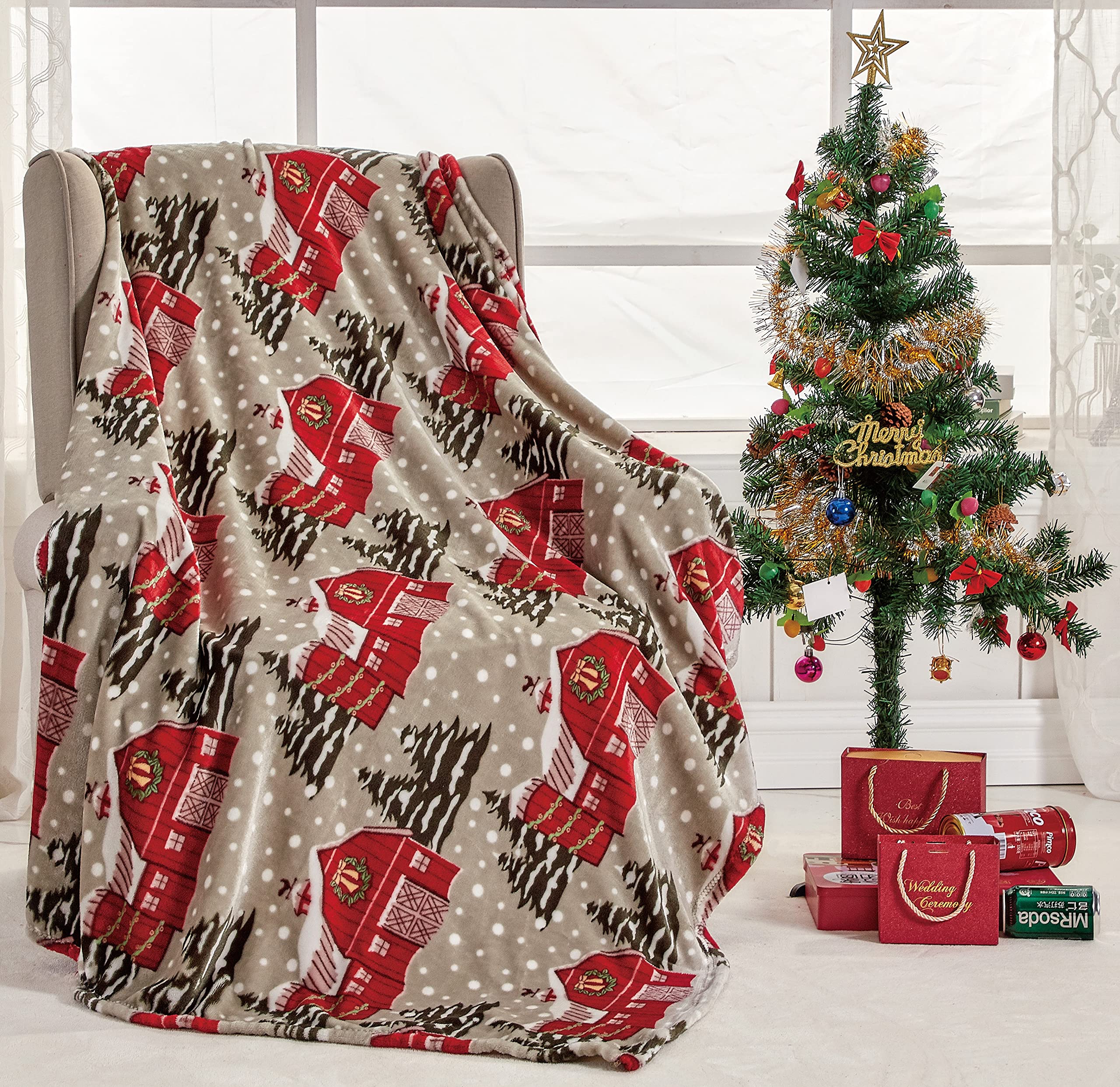NobleHouse Velvet Touch Holiday Throw Fleece Blanket (50" x 60") - Best Buy Furniture