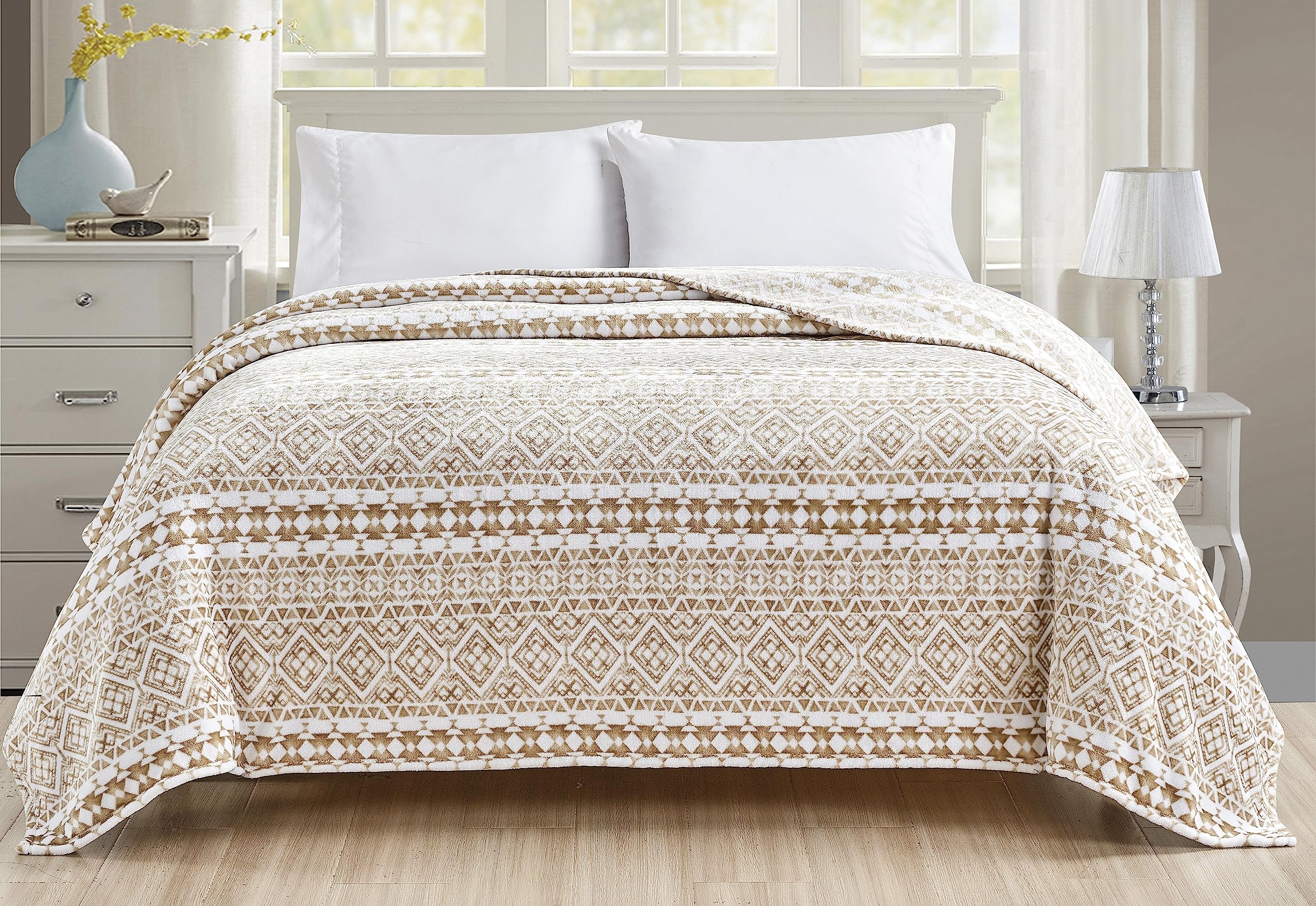 Faith, Hope, Love Home Decor Microplush Blanket Beige Aztec - Best Buy Furniture