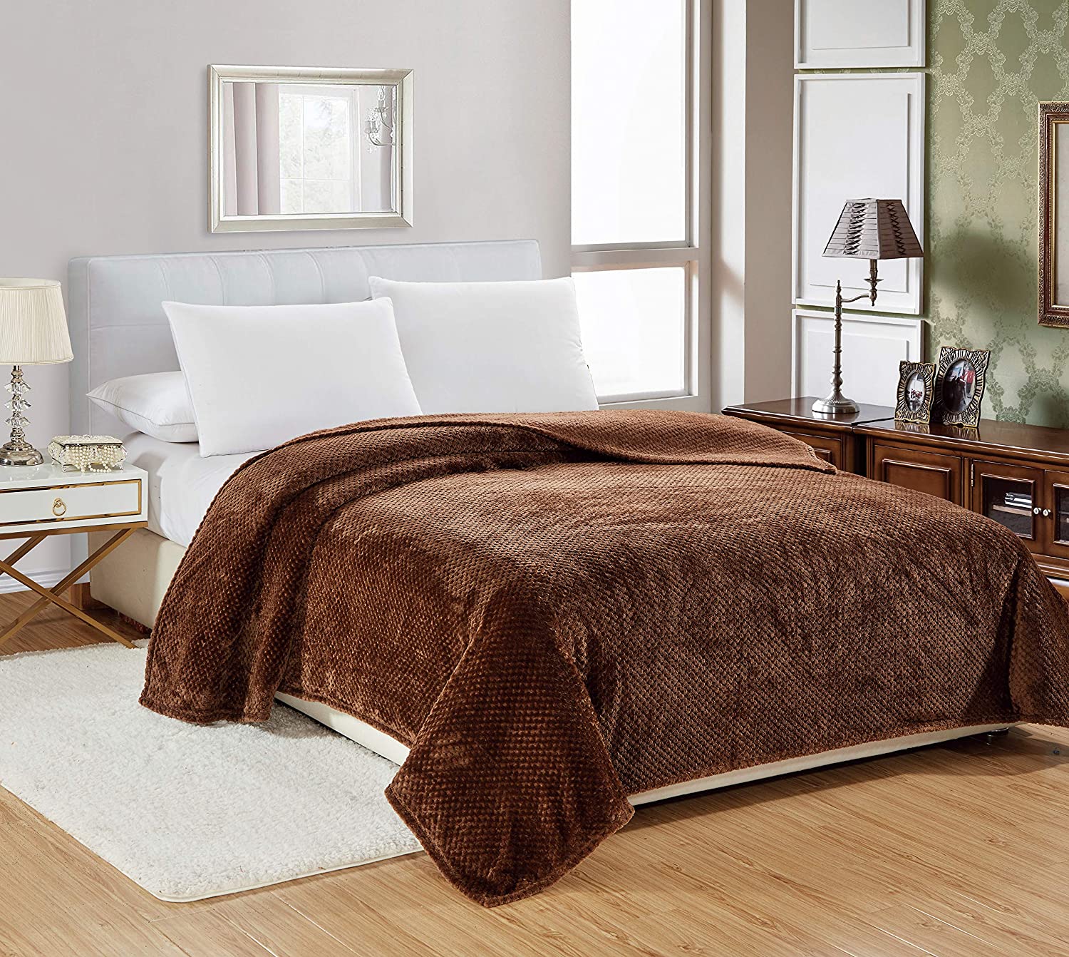 Home essentials popcorn textured microplush blanket