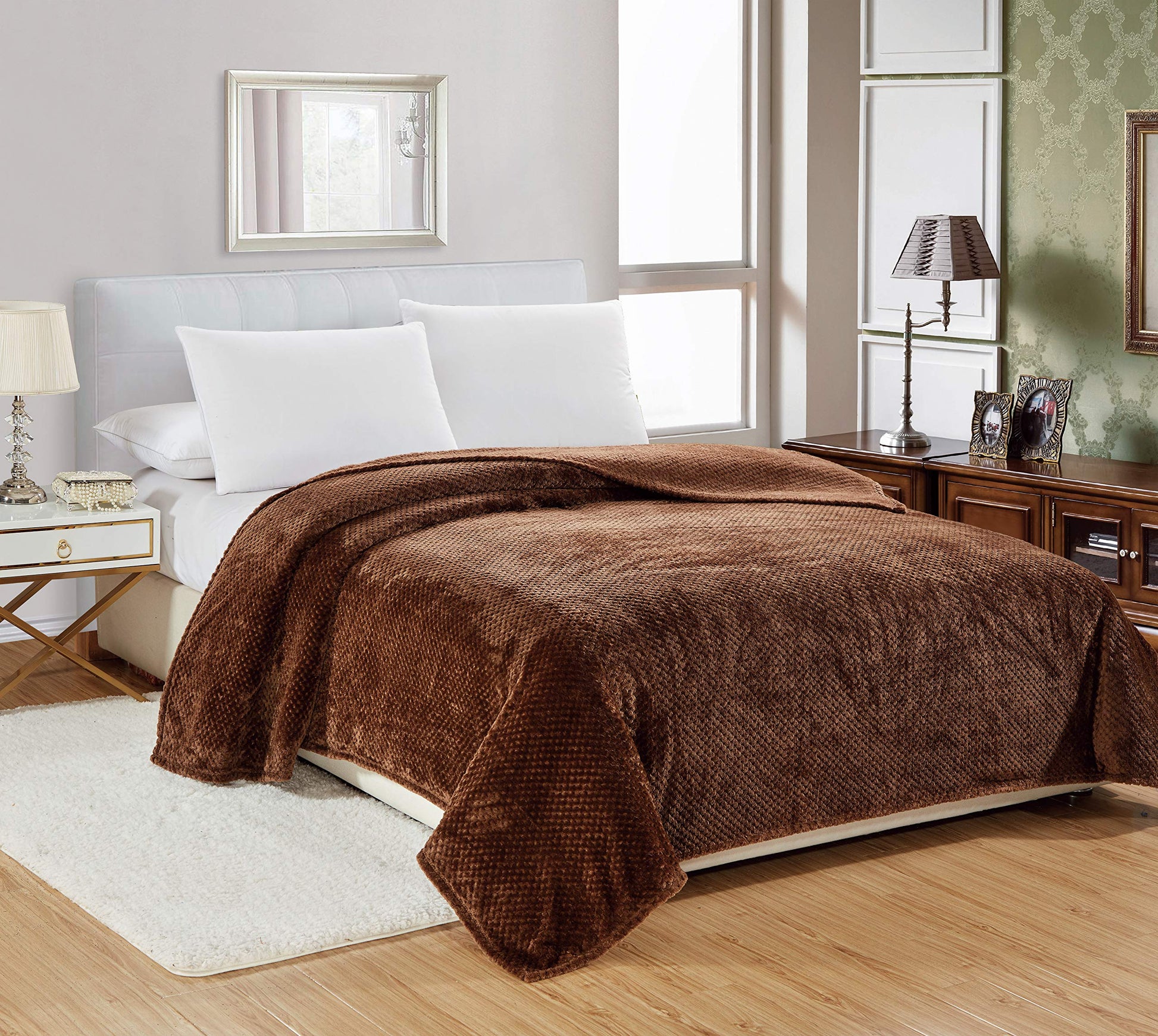 Decor&More Home Essentials Popcorn Textured Microplush Blanket - Best Buy Furniture