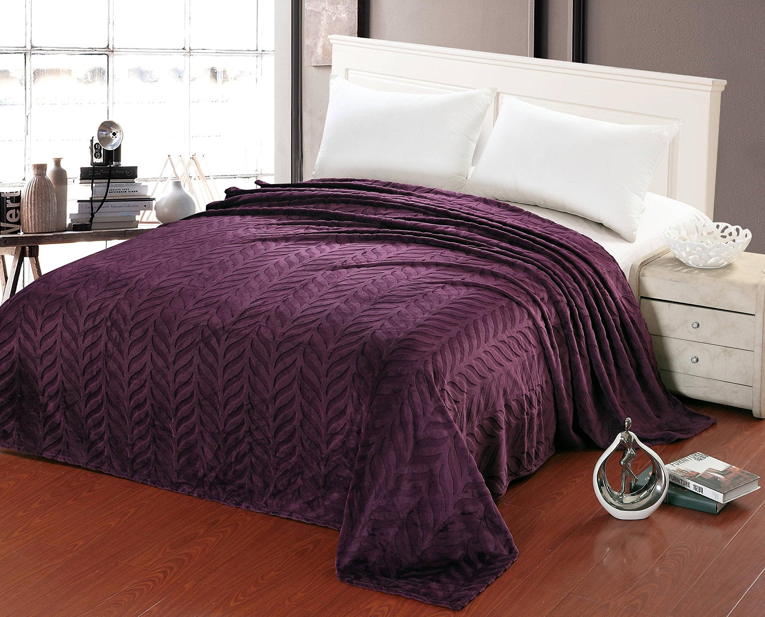 Faith, Hope, Love Home Decor Velvet Touch Microplush Leaf Etched Jacquard Blanket - Best Buy Furniture