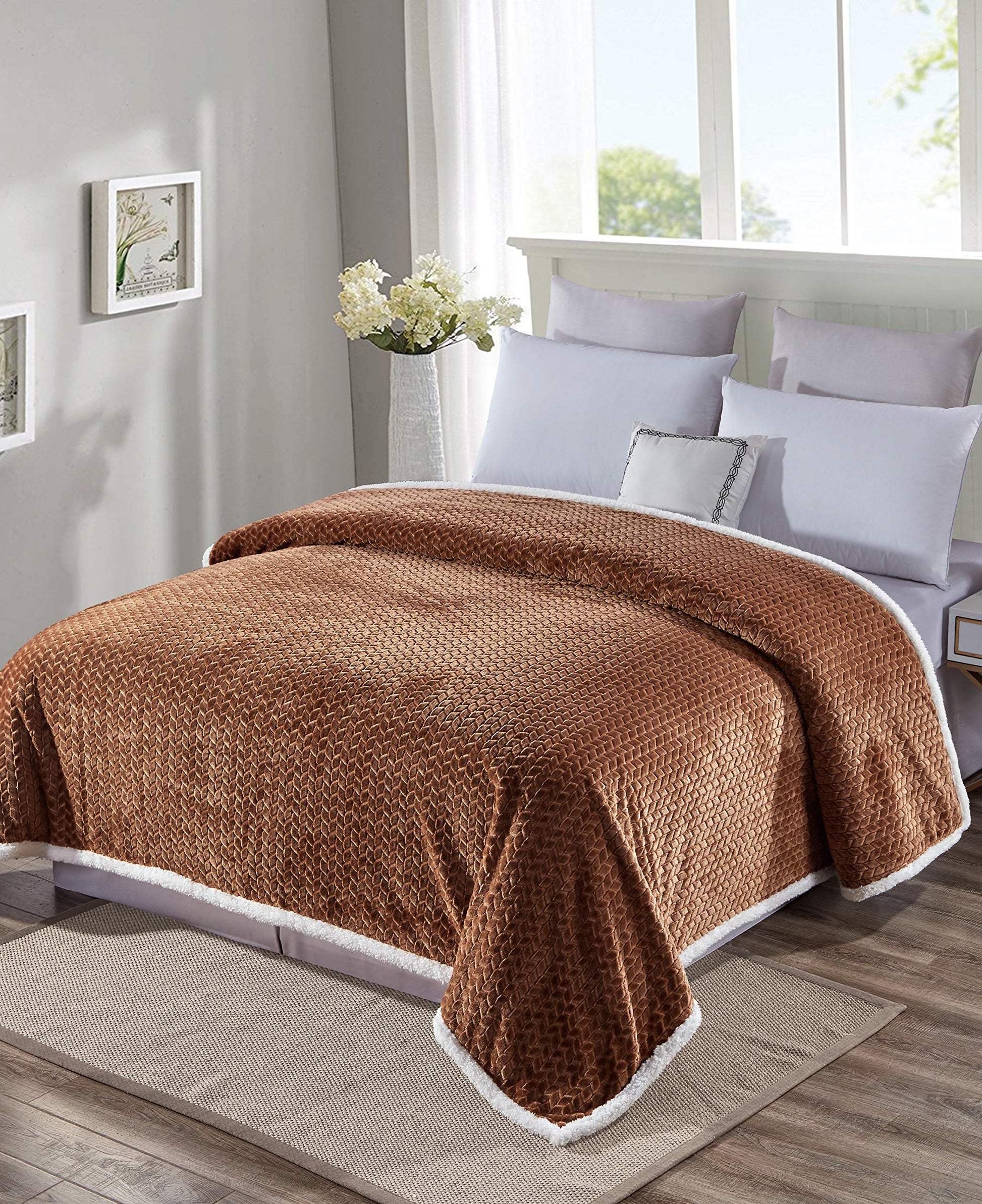 Decor&More Home Essentials Braided Sherpa Blanket - Best Buy Furniture